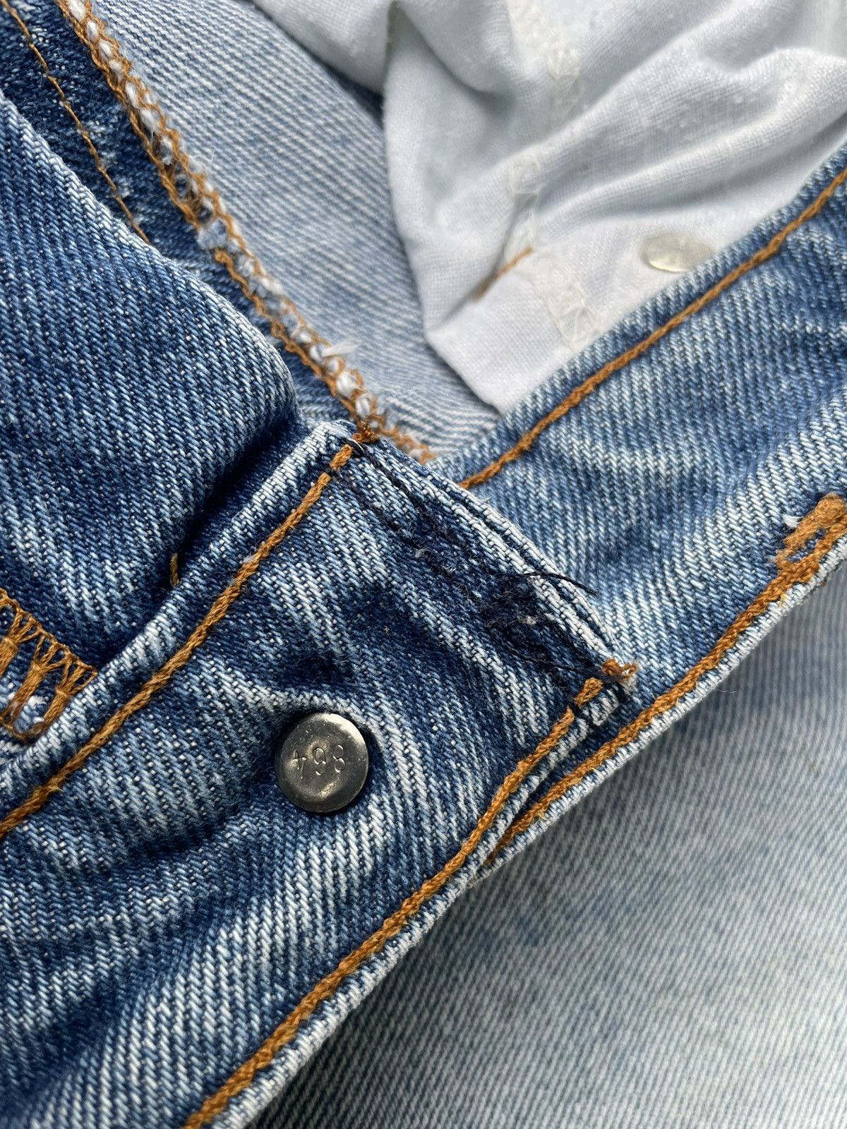 Levi's Levis 505 e Orange Tag Vintage 1991 Usa Aging Distressed Size US 33 - 17 Thumbnail