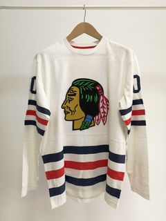 Supreme og blackhawks hockey on sale jersey