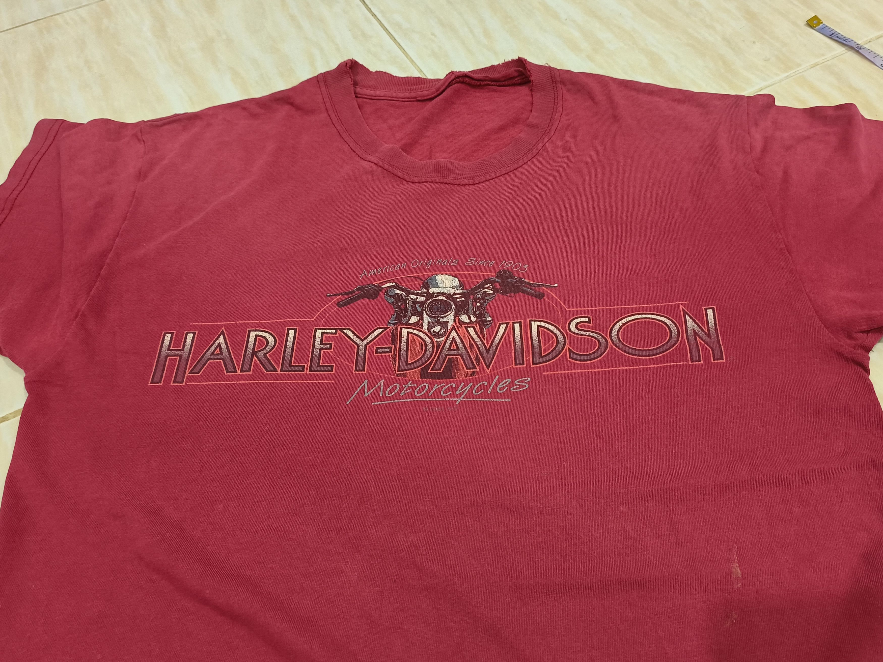 Harley Davidson × Vintage Vintage Distressed Harley Davidson Thrashed tee Size US L / EU 52-54 / 3 - 6 Thumbnail