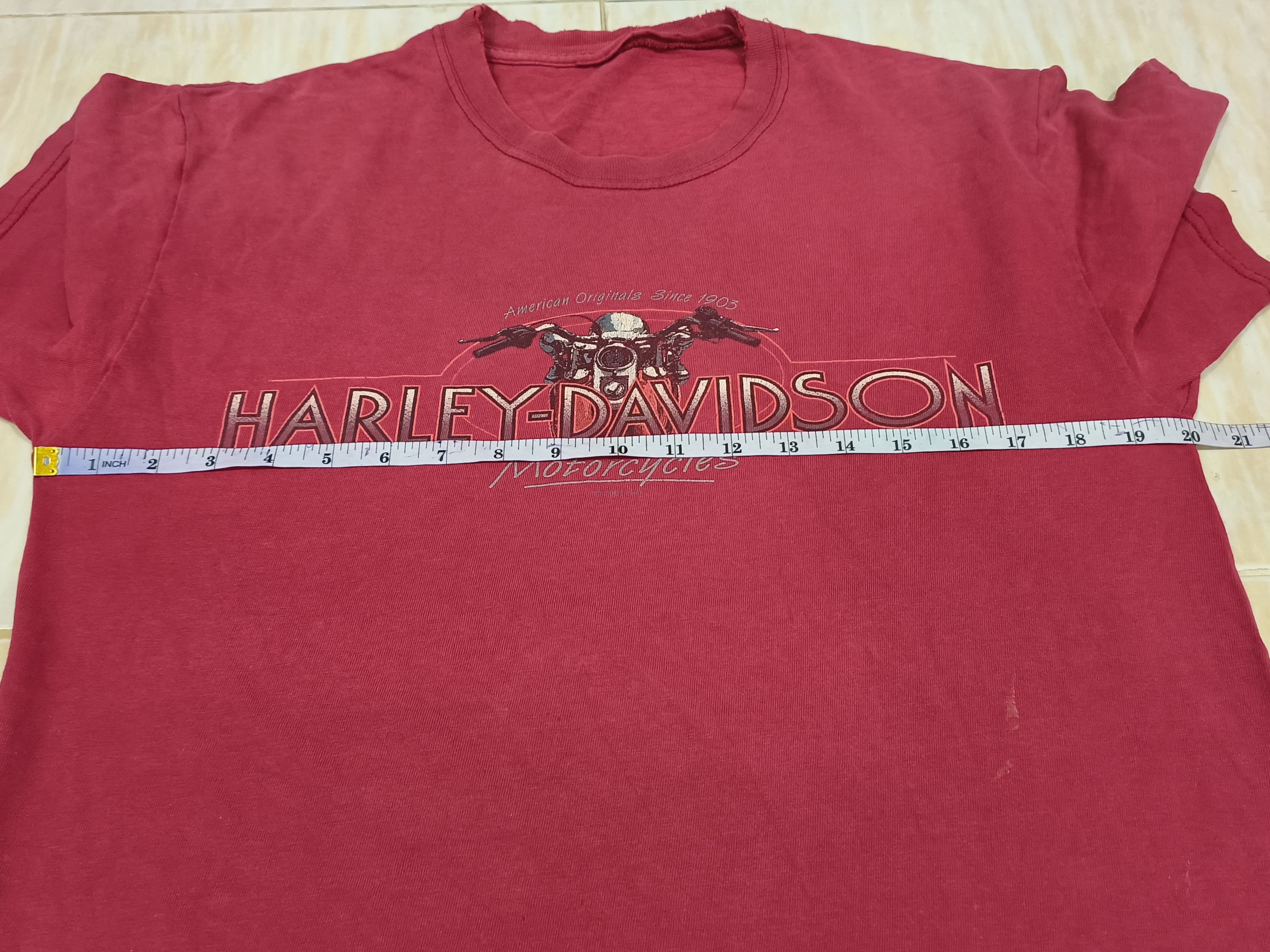 Harley Davidson × Vintage Vintage Distressed Harley Davidson Thrashed tee Size US L / EU 52-54 / 3 - 15 Thumbnail