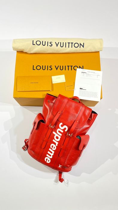 Supreme Louis Vuitton X SUPREME Christopher backpack Red EPI Leather