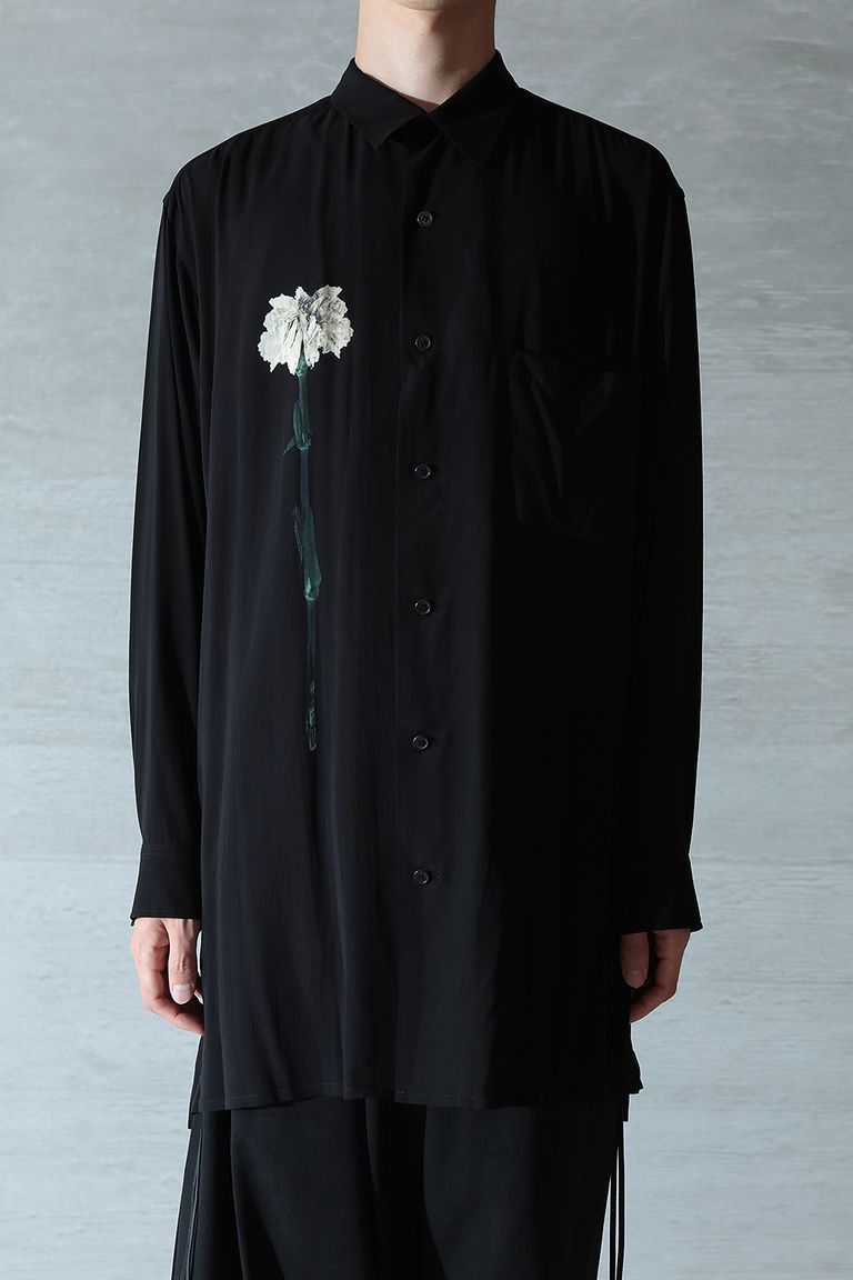 Yohji Yamamoto Yohji Yamamoto - Rayon One White Flower Long Blouse Shirt Size US M / EU 48-50 / 2 - 2 Thumbnail