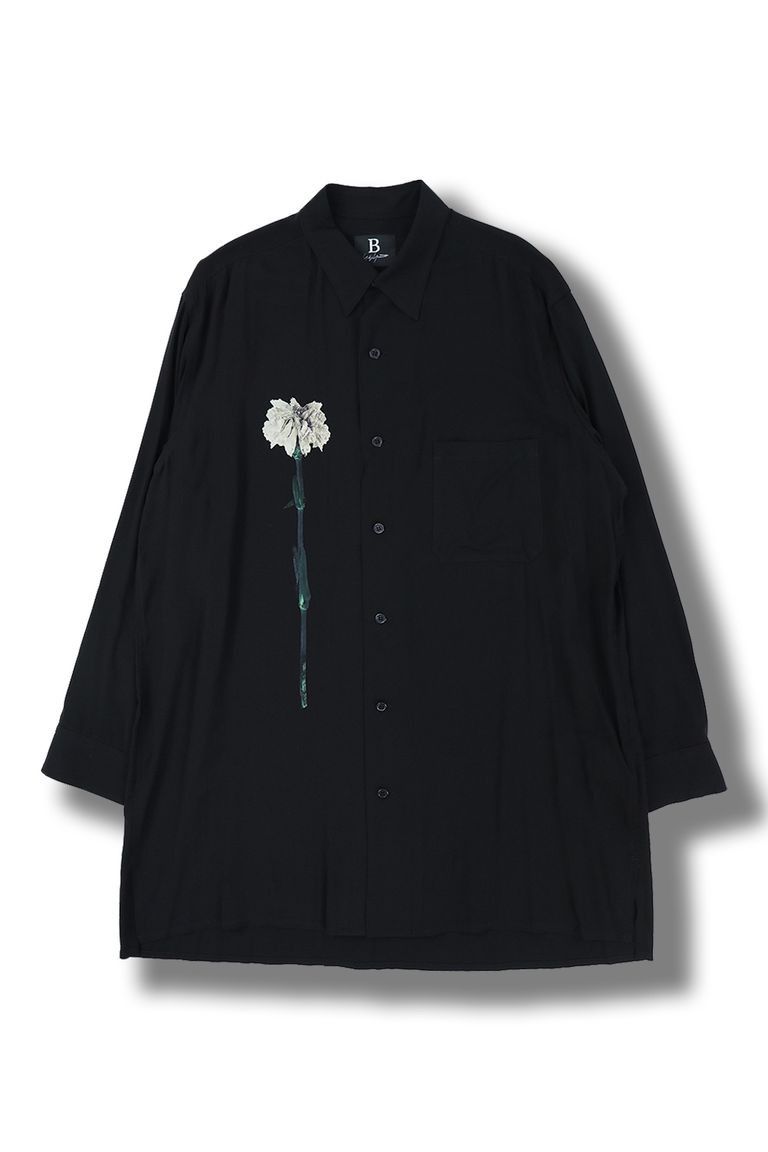 Yohji Yamamoto Yohji Yamamoto - Rayon One White Flower Long Blouse Shirt Size US M / EU 48-50 / 2 - 7 Thumbnail