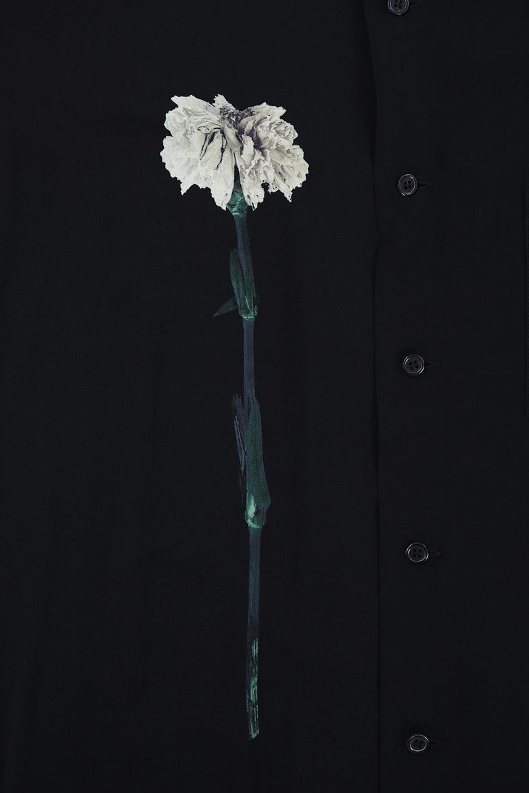 Yohji Yamamoto Yohji Yamamoto - Rayon One White Flower Long Blouse Shirt Size US M / EU 48-50 / 2 - 5 Thumbnail