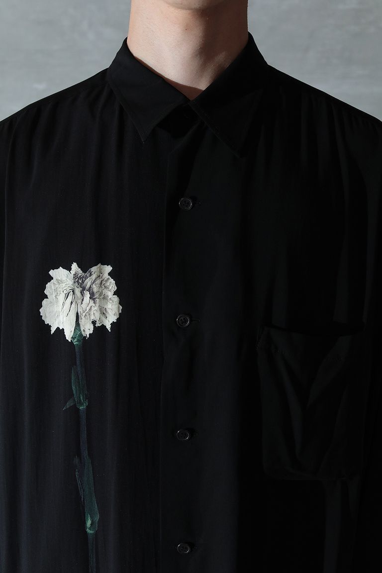 Yohji Yamamoto Yohji Yamamoto - Rayon One White Flower Long Blouse Shirt Size US M / EU 48-50 / 2 - 4 Thumbnail