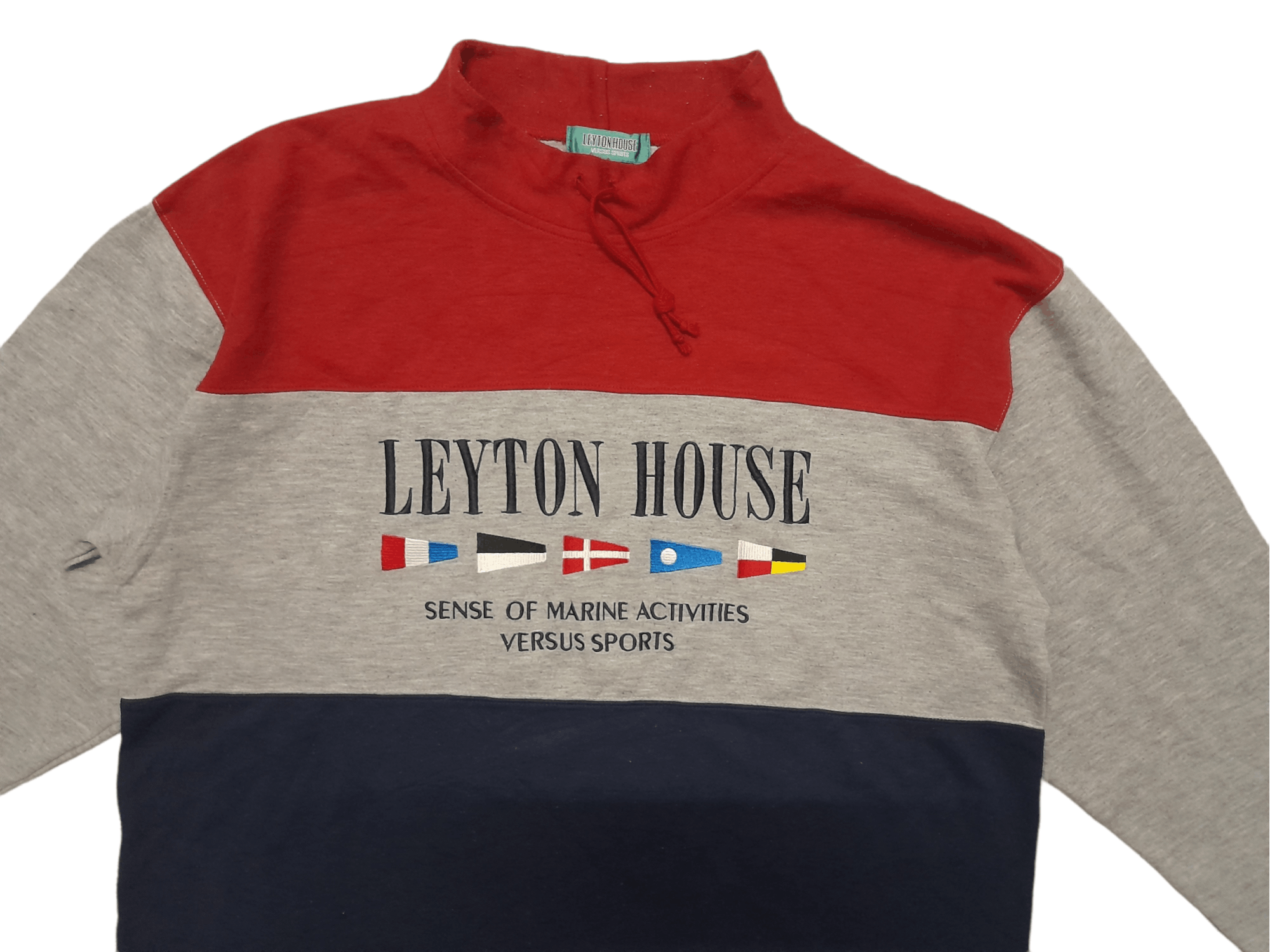 Japanese Brand 90s Leyton House Marine Colour Block Sweatshirt (E16) Size US XL / EU 56 / 4 - 2 Thumbnail