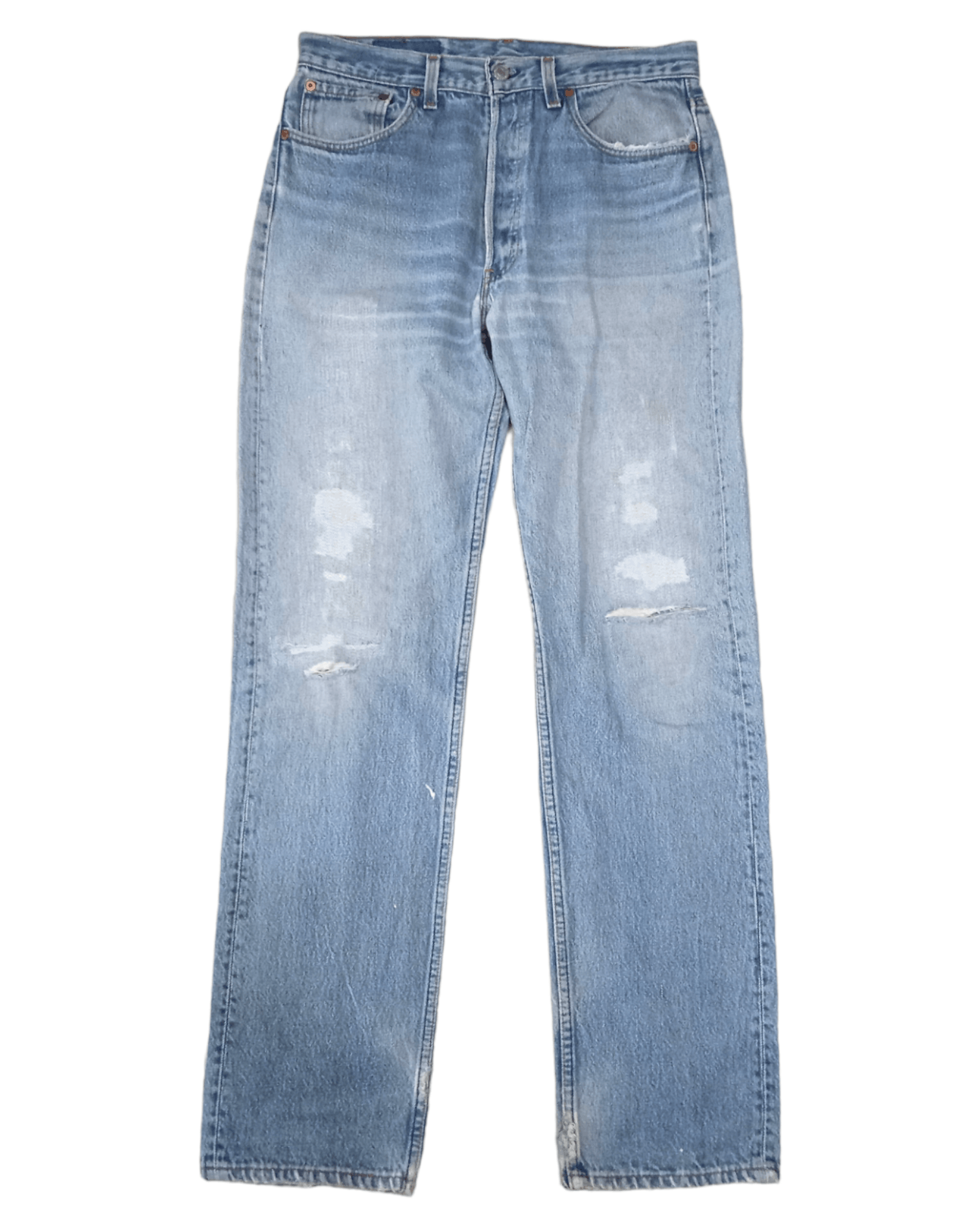 Vintage Vintage 90s Levi's 501 USA Distressed Grunge Size US 30 / EU 46 - 1 Thumbnail