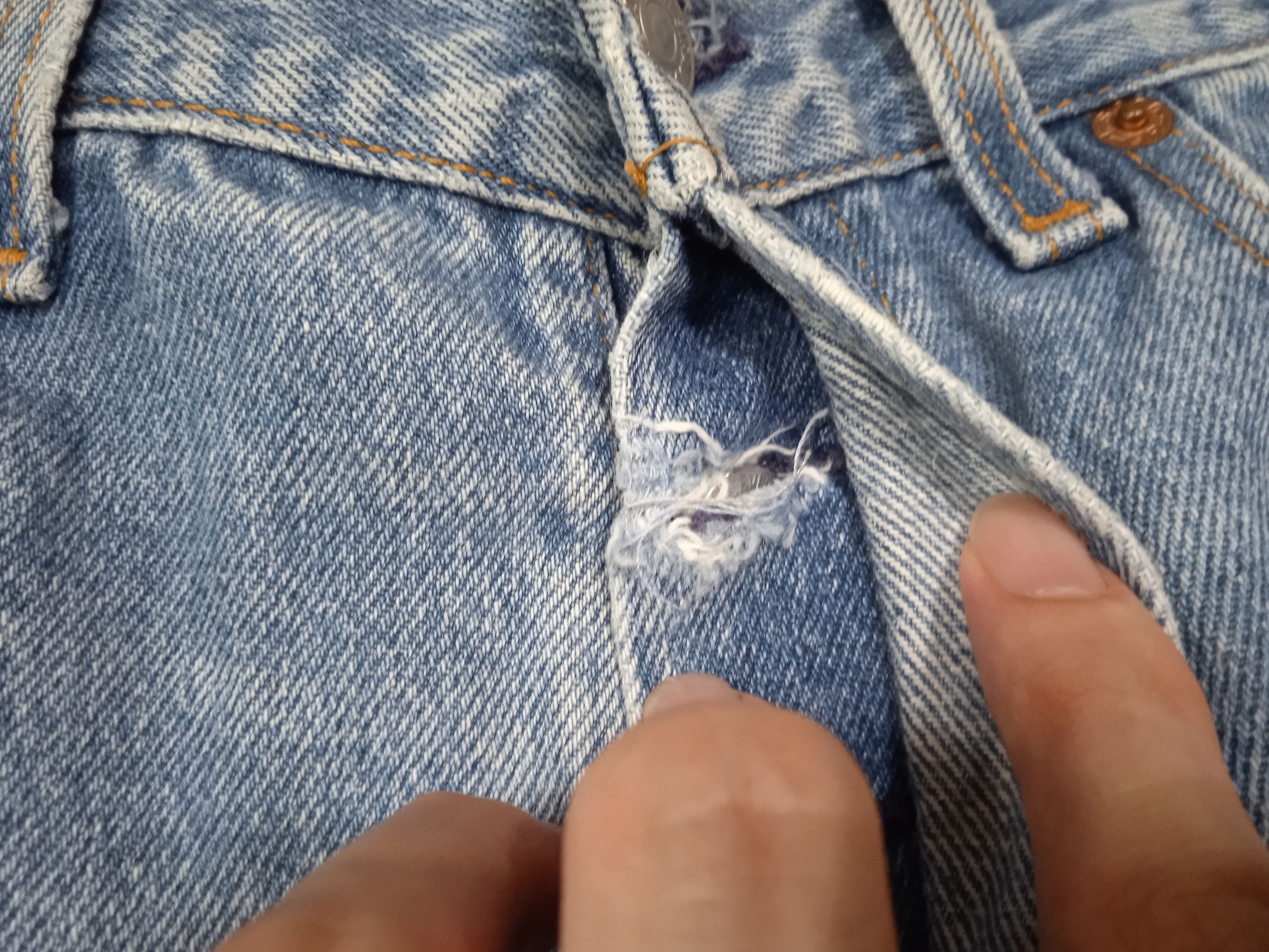 Vintage Vintage 90s Levi's 501 USA Distressed Grunge Size US 30 / EU 46 - 3 Thumbnail