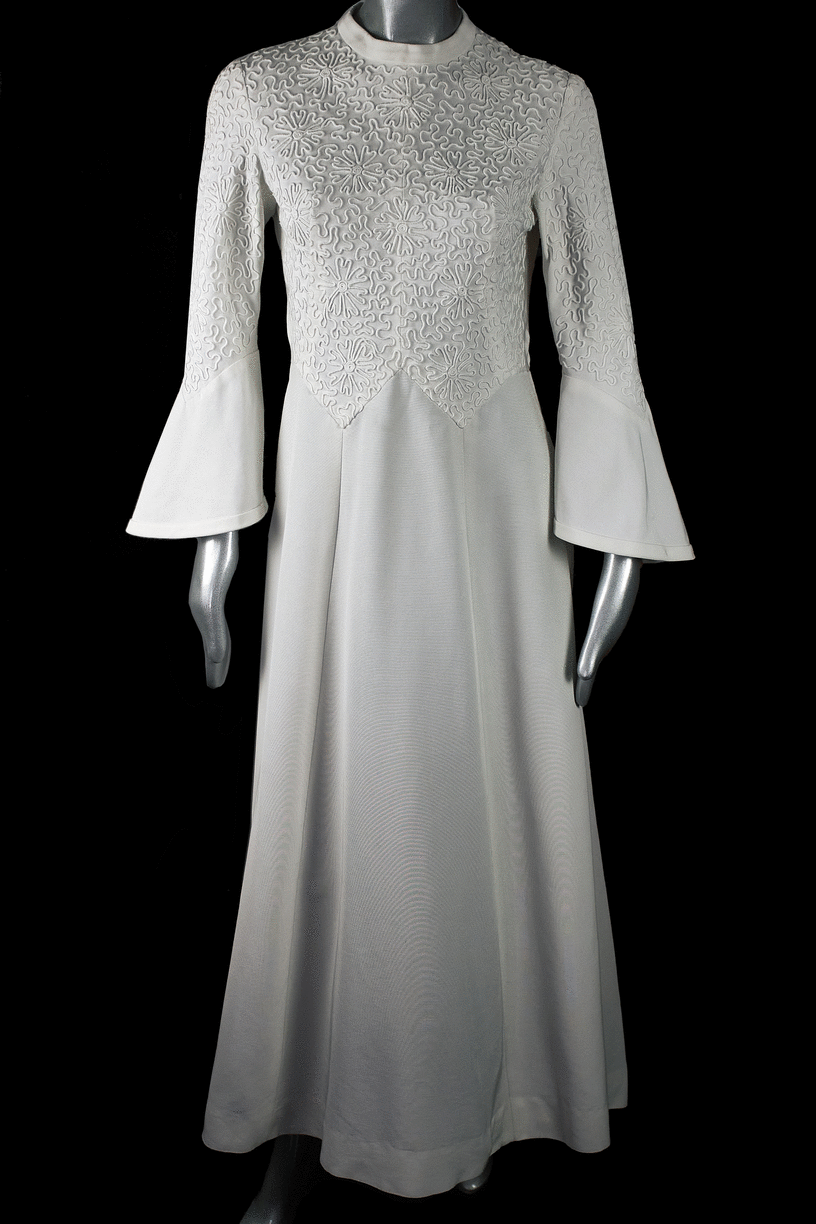 Vintage Maggy Rouff, vintage white haute couture wedding dress 50s