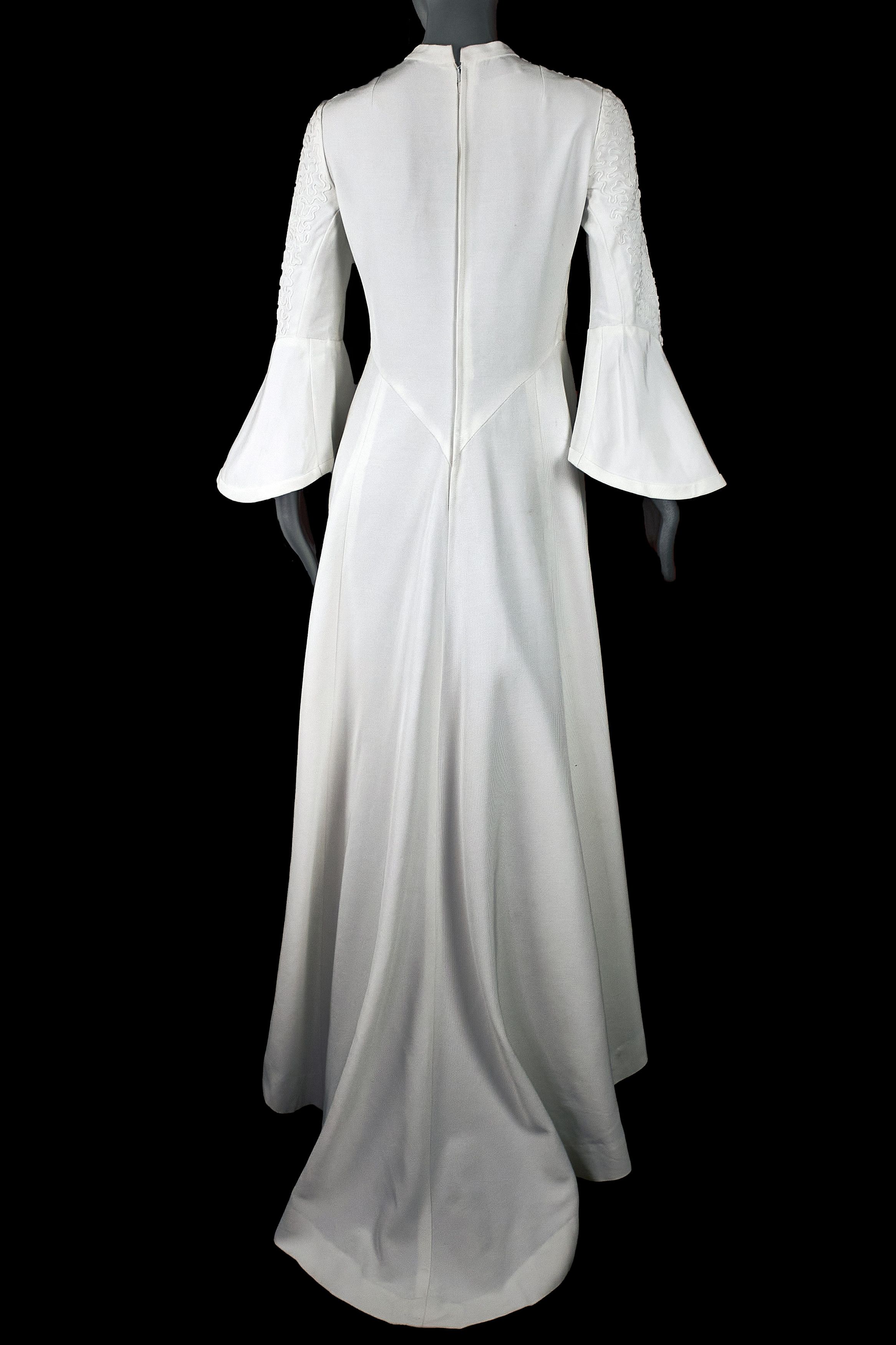 Vintage Maggy Rouff 50's Vintage White Haute Couture Wedding Dress Size S / US 4 / IT 40 - 6 Thumbnail
