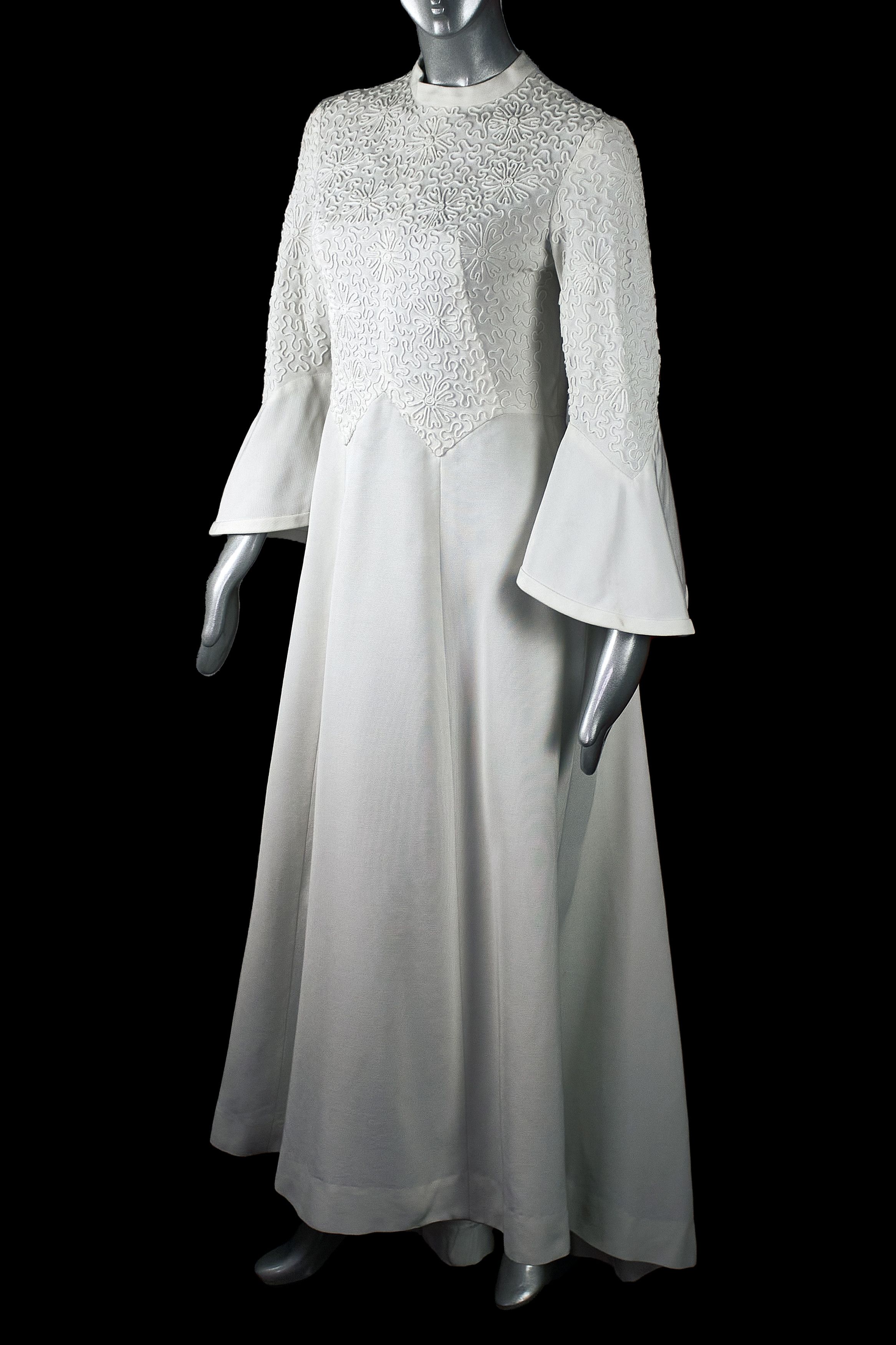 Vintage Maggy Rouff 50's Vintage White Haute Couture Wedding Dress Size S / US 4 / IT 40 - 4 Thumbnail