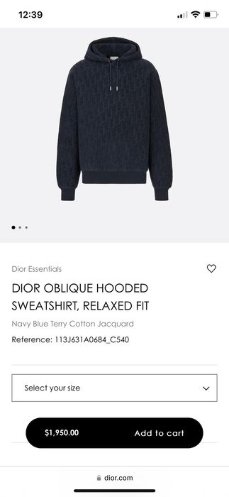 Dior DIOR OBLIQUE HOODED SWEATSHIRT, RELAXED FIT