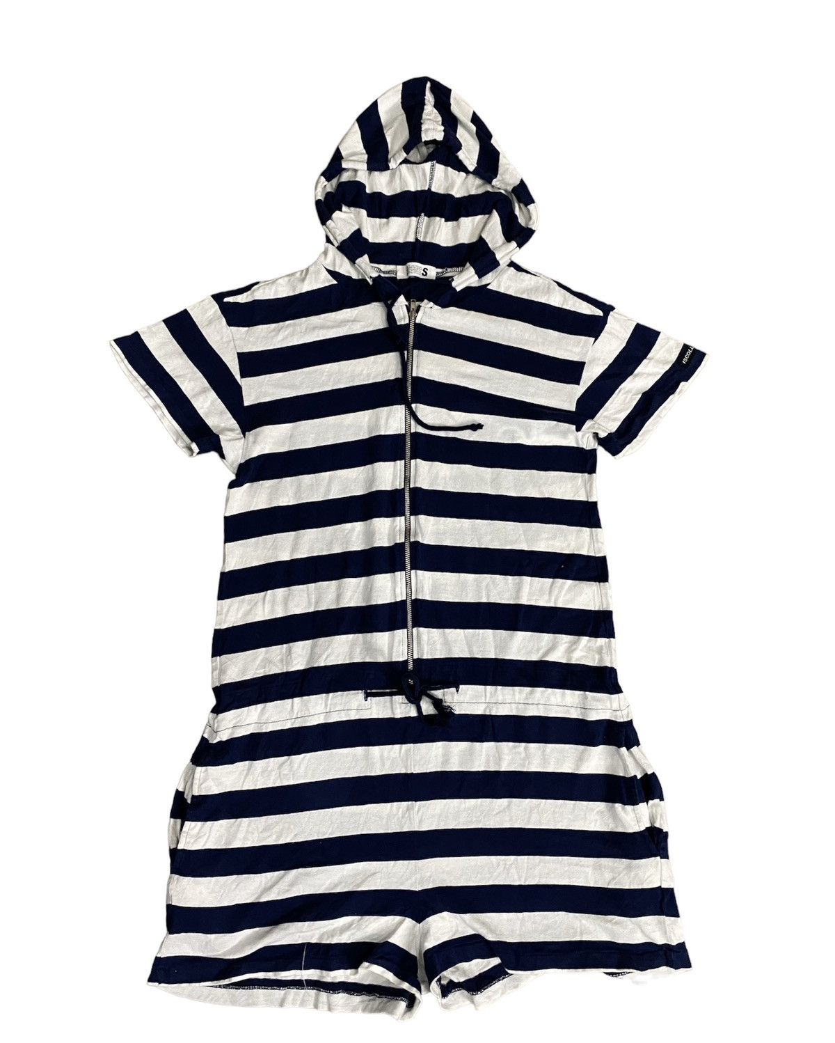 Issey Miyake 90s ISSEY SPORT I.S jumpsuit hoodie and short border Size 26" / US 2 / IT 38 - 1 Thumbnail