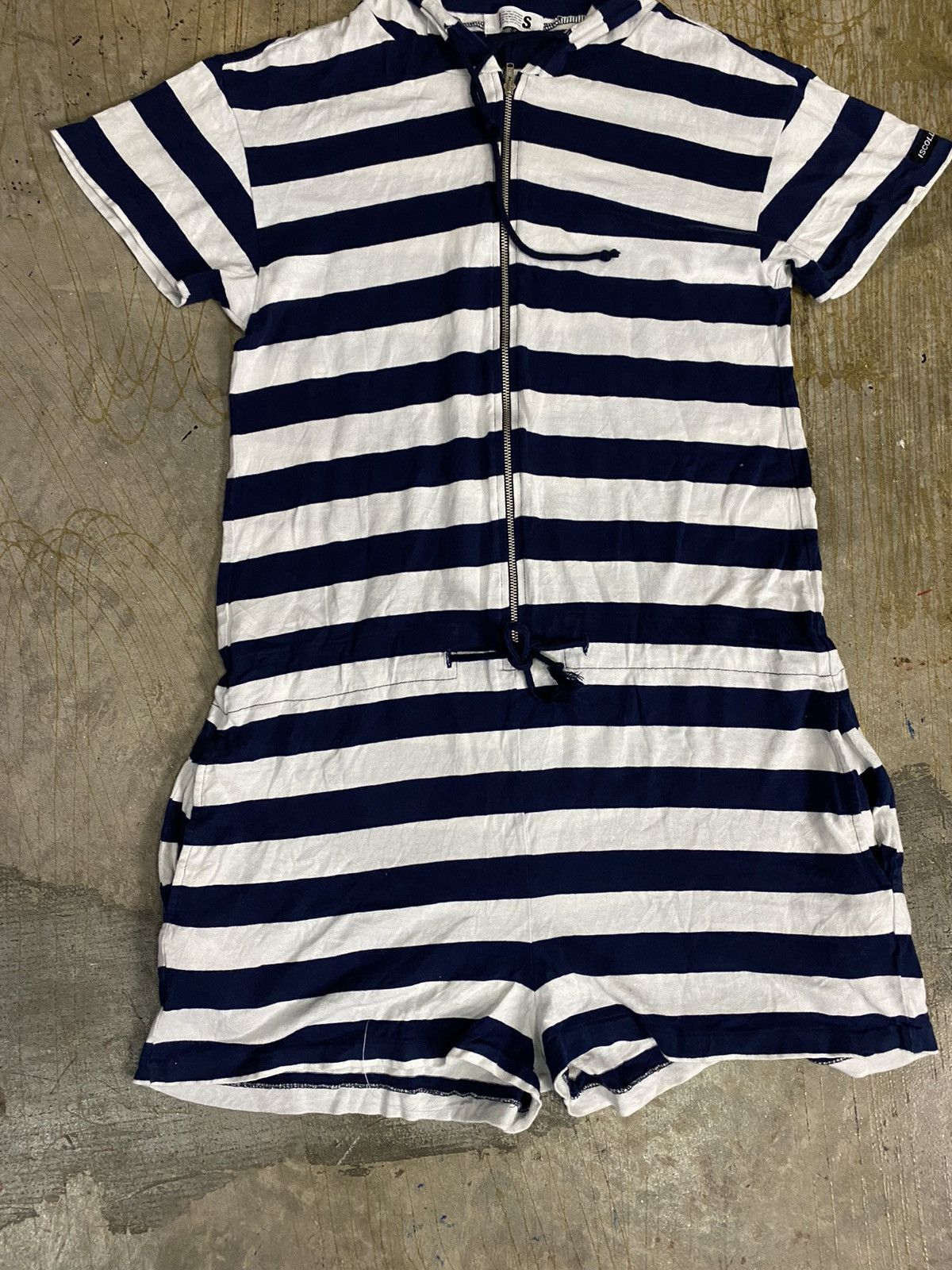 Issey Miyake 90s ISSEY SPORT I.S jumpsuit hoodie and short border Size 26" / US 2 / IT 38 - 4 Thumbnail