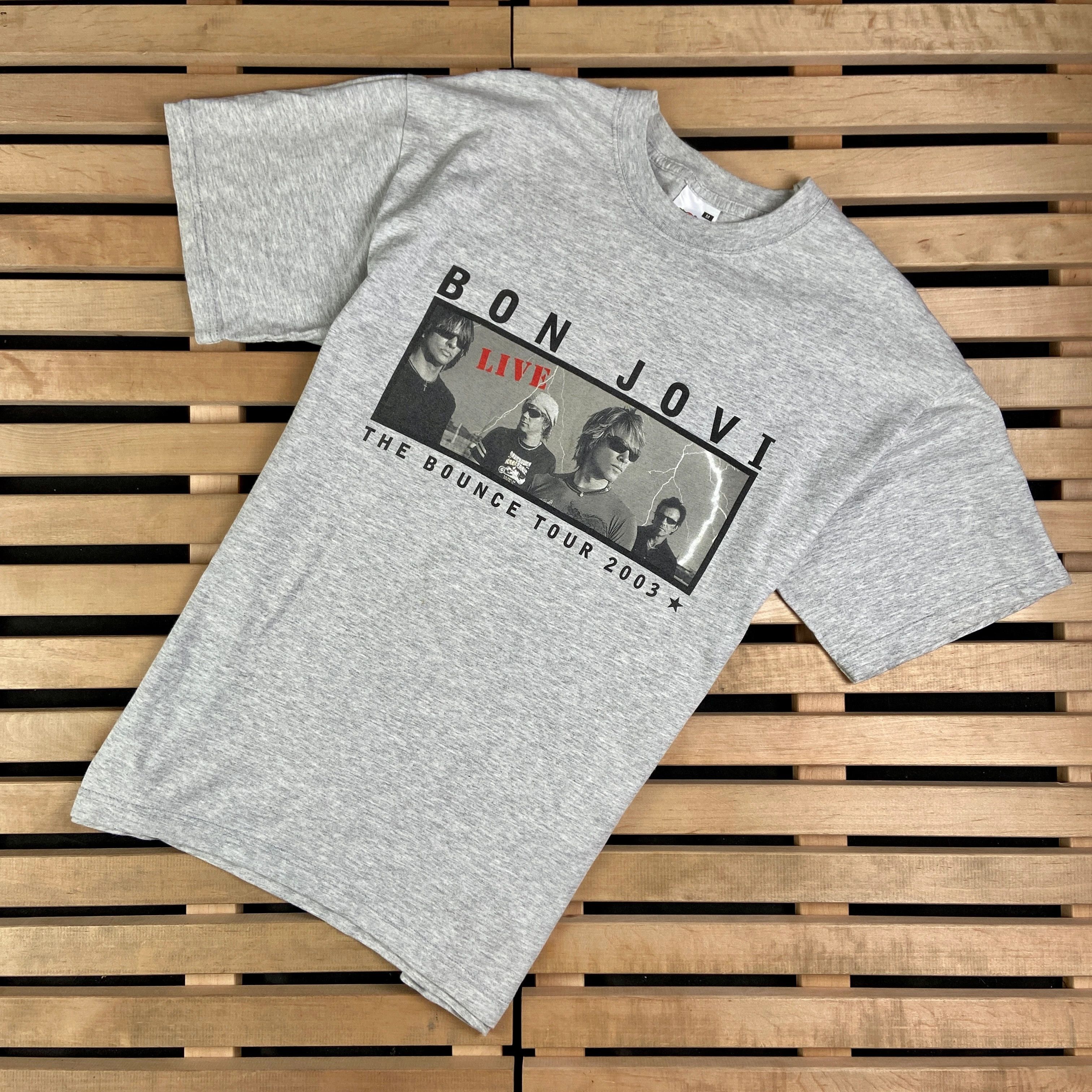 Band Tees × Bon Jovi × Vintage Mens Vintage T Shirt Bon Jovi 2003 The Bounce Tour Size M Size US M / EU 48-50 / 2 - 1 Thumbnail