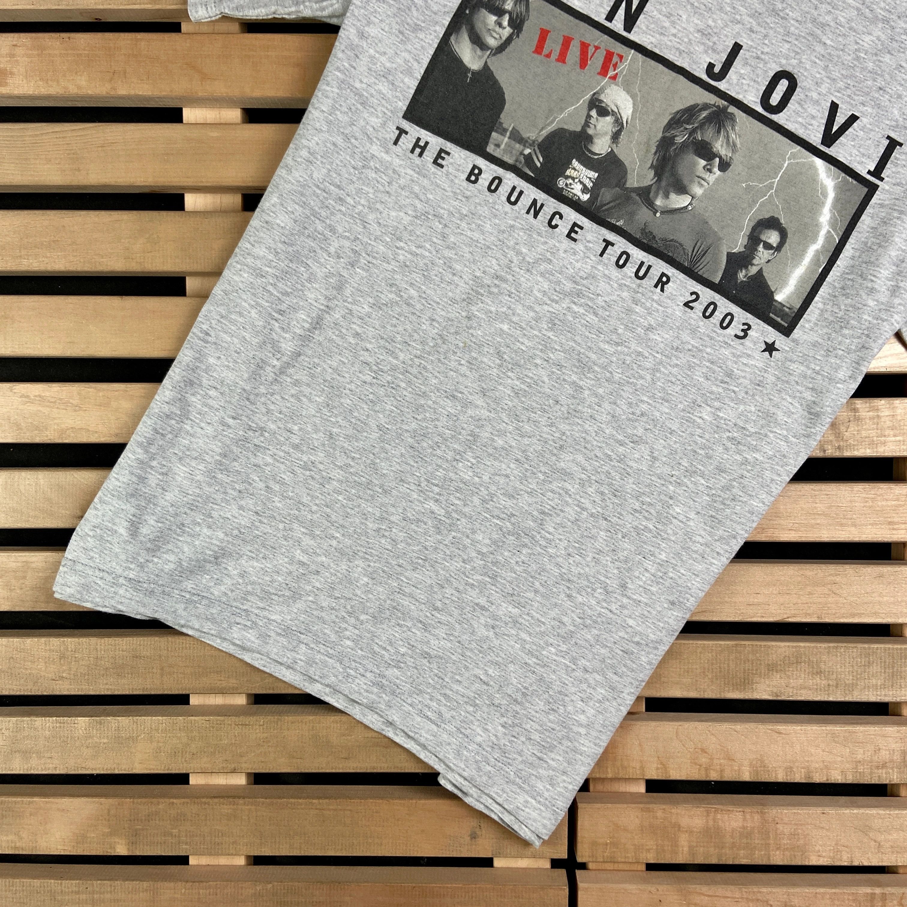 Band Tees × Bon Jovi × Vintage Mens Vintage T Shirt Bon Jovi 2003 The Bounce Tour Size M Size US M / EU 48-50 / 2 - 3 Thumbnail