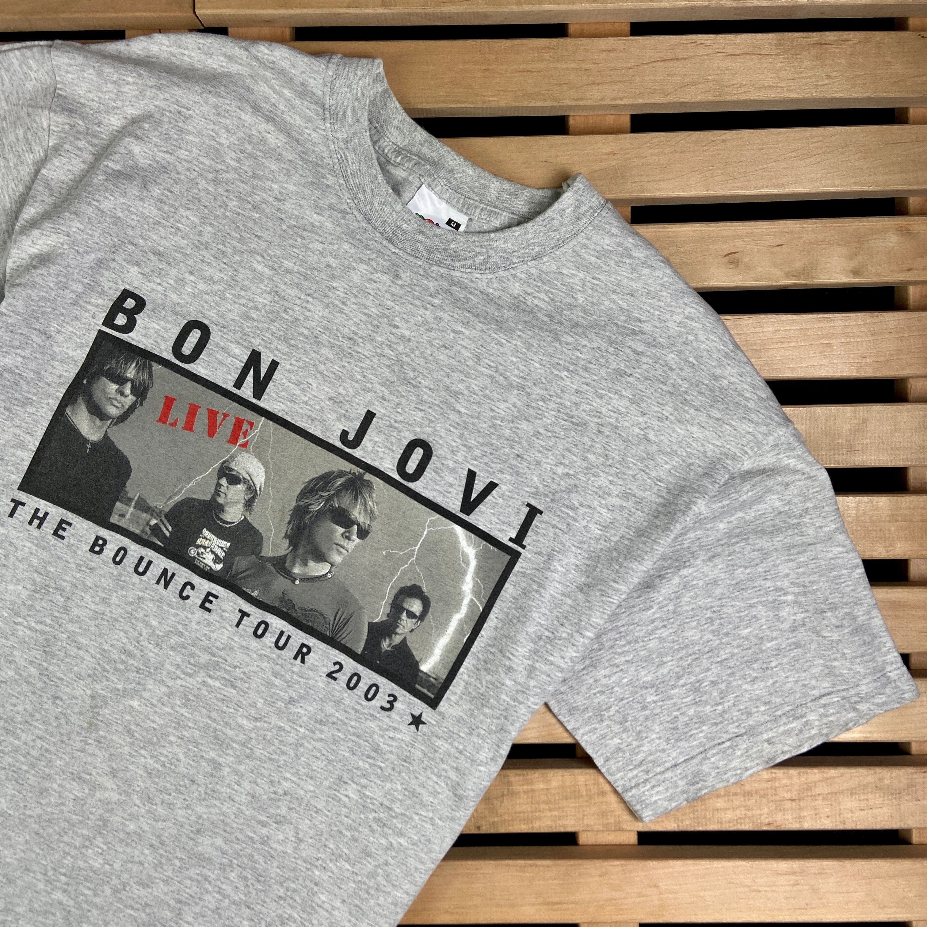 Band Tees × Bon Jovi × Vintage Mens Vintage T Shirt Bon Jovi 2003 The Bounce Tour Size M Size US M / EU 48-50 / 2 - 2 Thumbnail