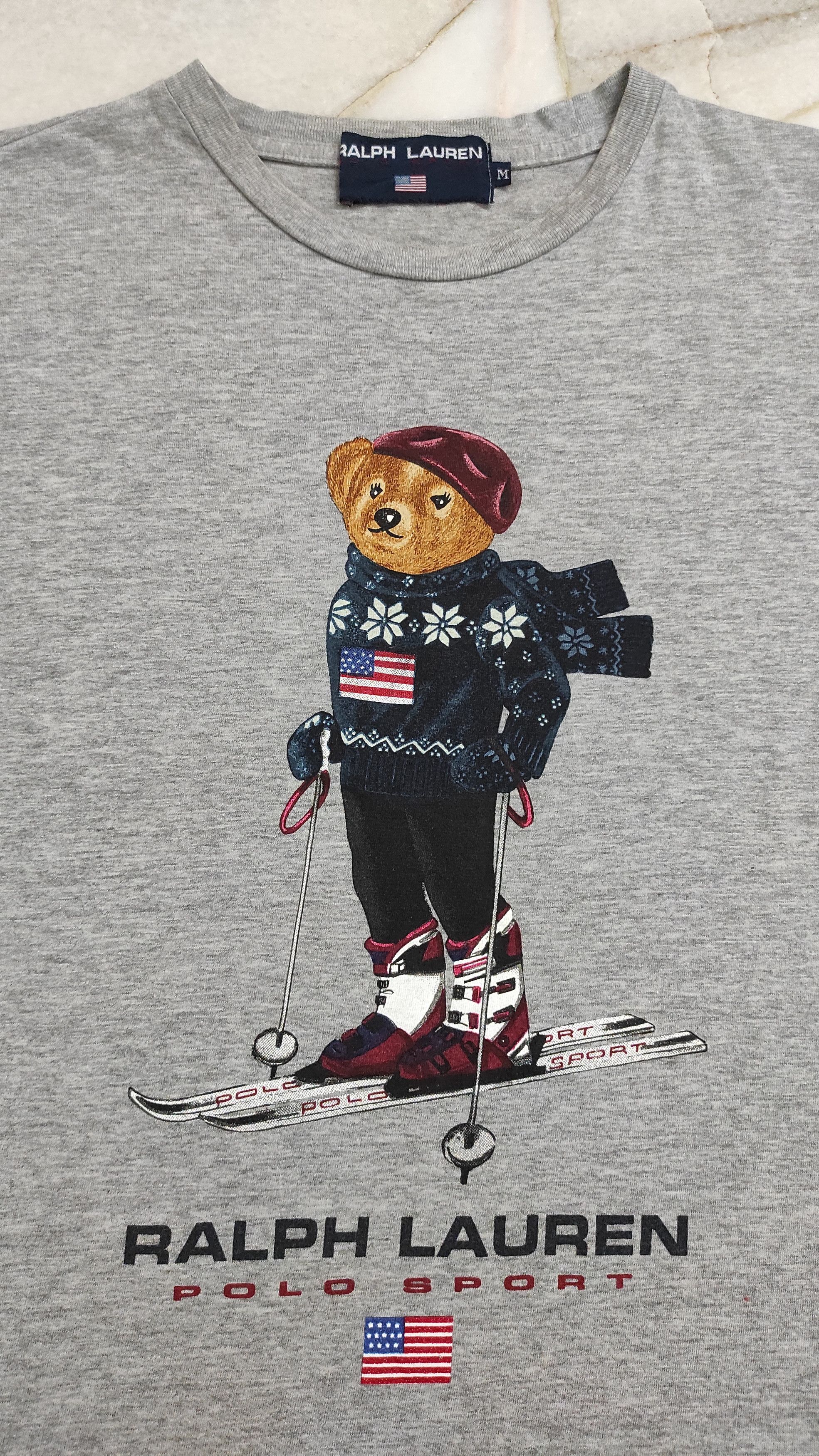 Vintage Vintage 90's POLO SPORT RALPH LAUREN SKI BEAR graphics Tee Size US M / EU 48-50 / 2 - 3 Thumbnail