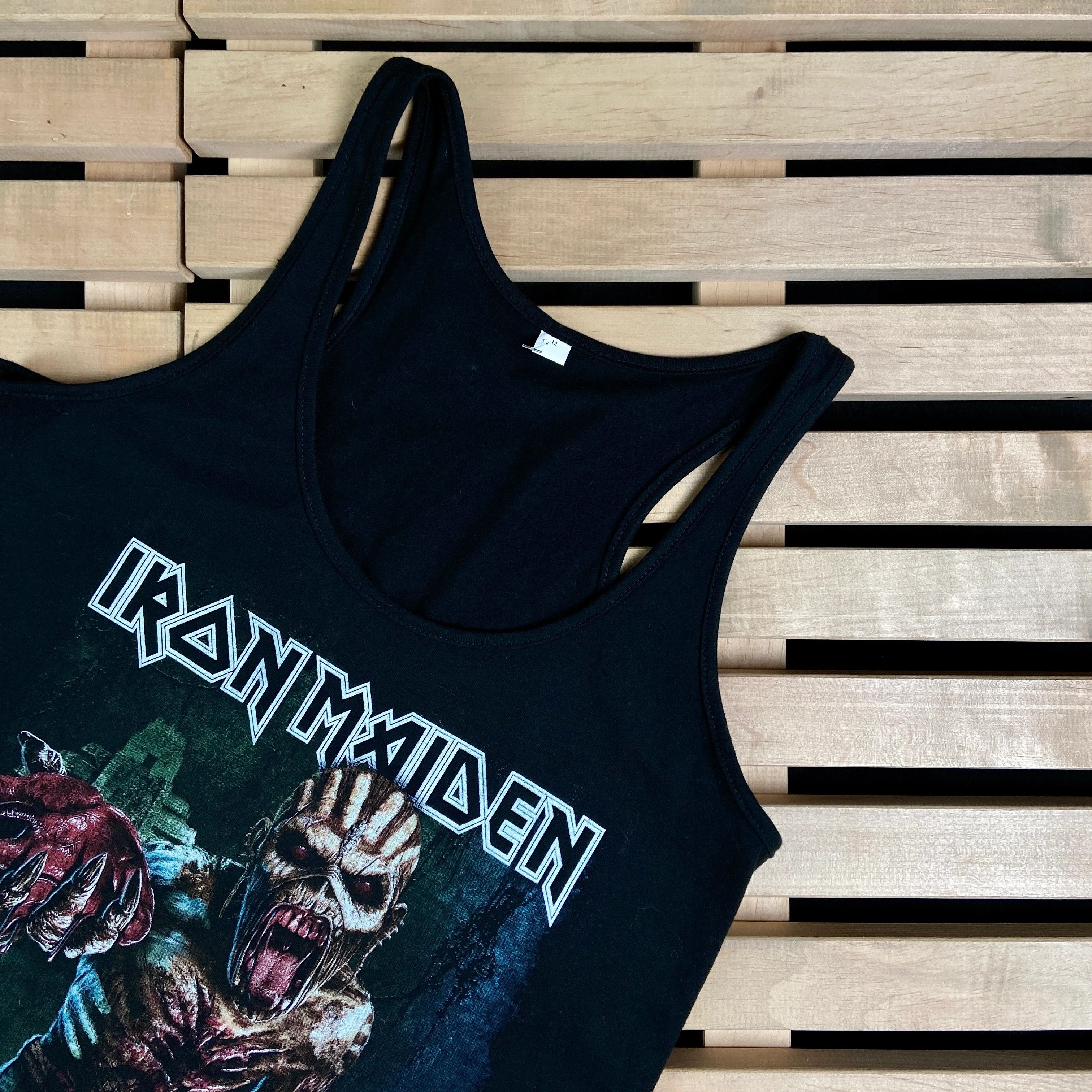 Band Tees × Iron Maiden × Vintage Mens Vintage T Shirt Iron Maiden Sleeveless Size M Size US M / EU 48-50 / 2 - 2 Thumbnail