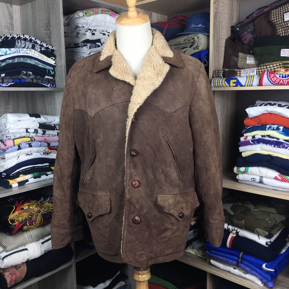 Schott 🥶Schott NYC Western Leather Shearling Jacket Travis Style Size US L / EU 52-54 / 3 - 1 Thumbnail