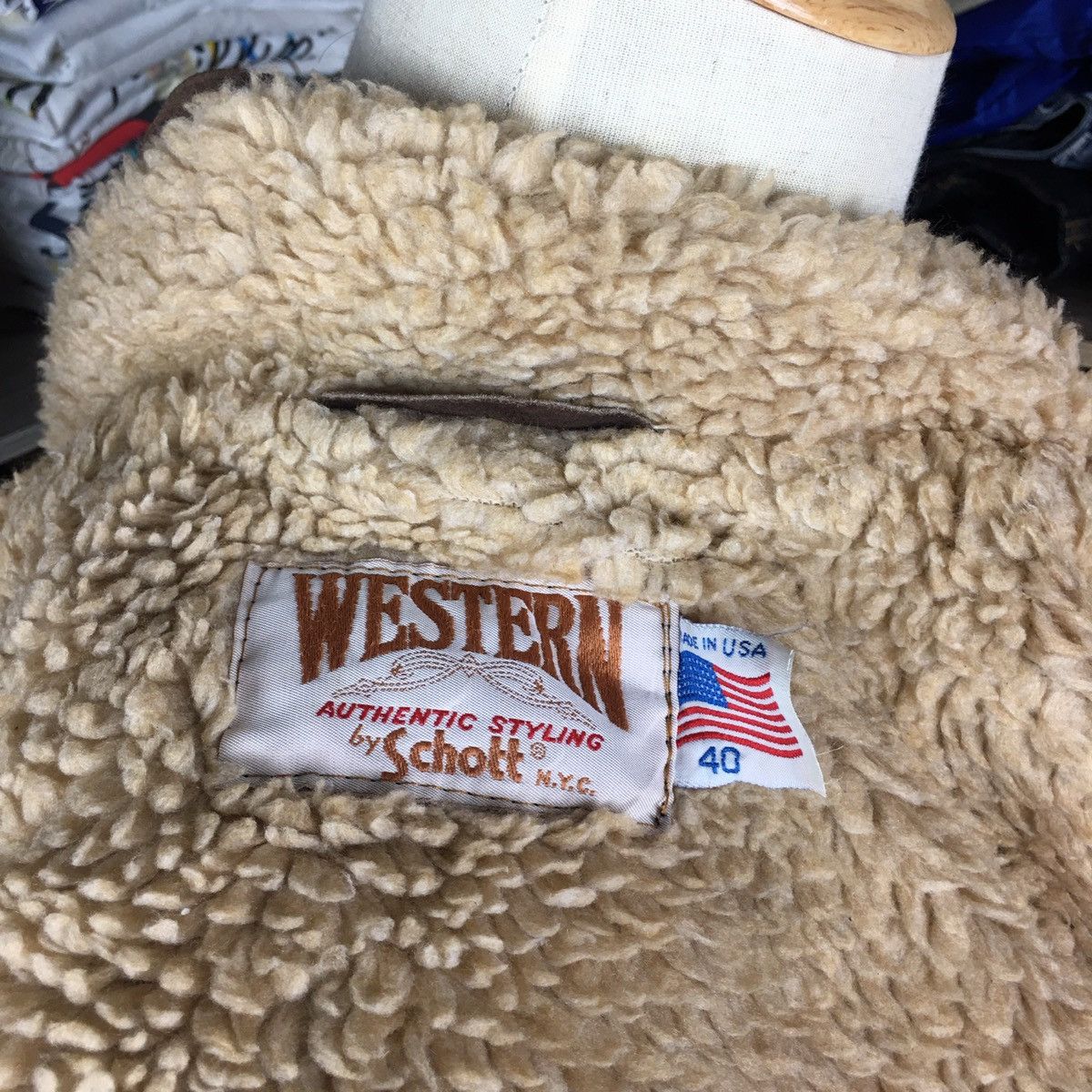 Schott 🥶Schott NYC Western Leather Shearling Jacket Travis Style Size US L / EU 52-54 / 3 - 6 Thumbnail