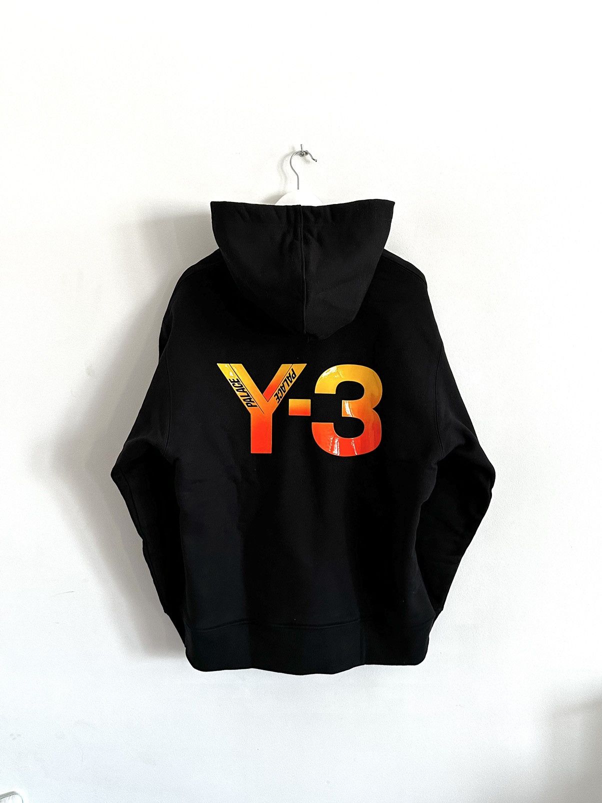 image of Palace Y3 Black Hoodie, Men's (Size Medium)