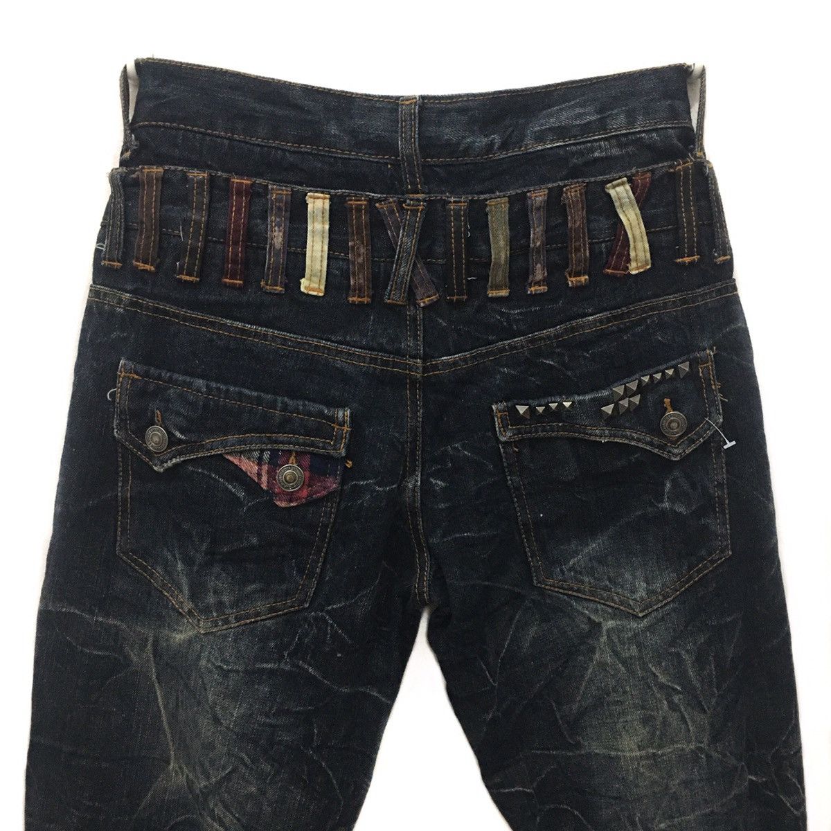 Designer × Japanese Brand 💥NYLAUS Acid Wash/Zipper Double Waist Travis Jeans Size US 30 / EU 46 - 4 Thumbnail