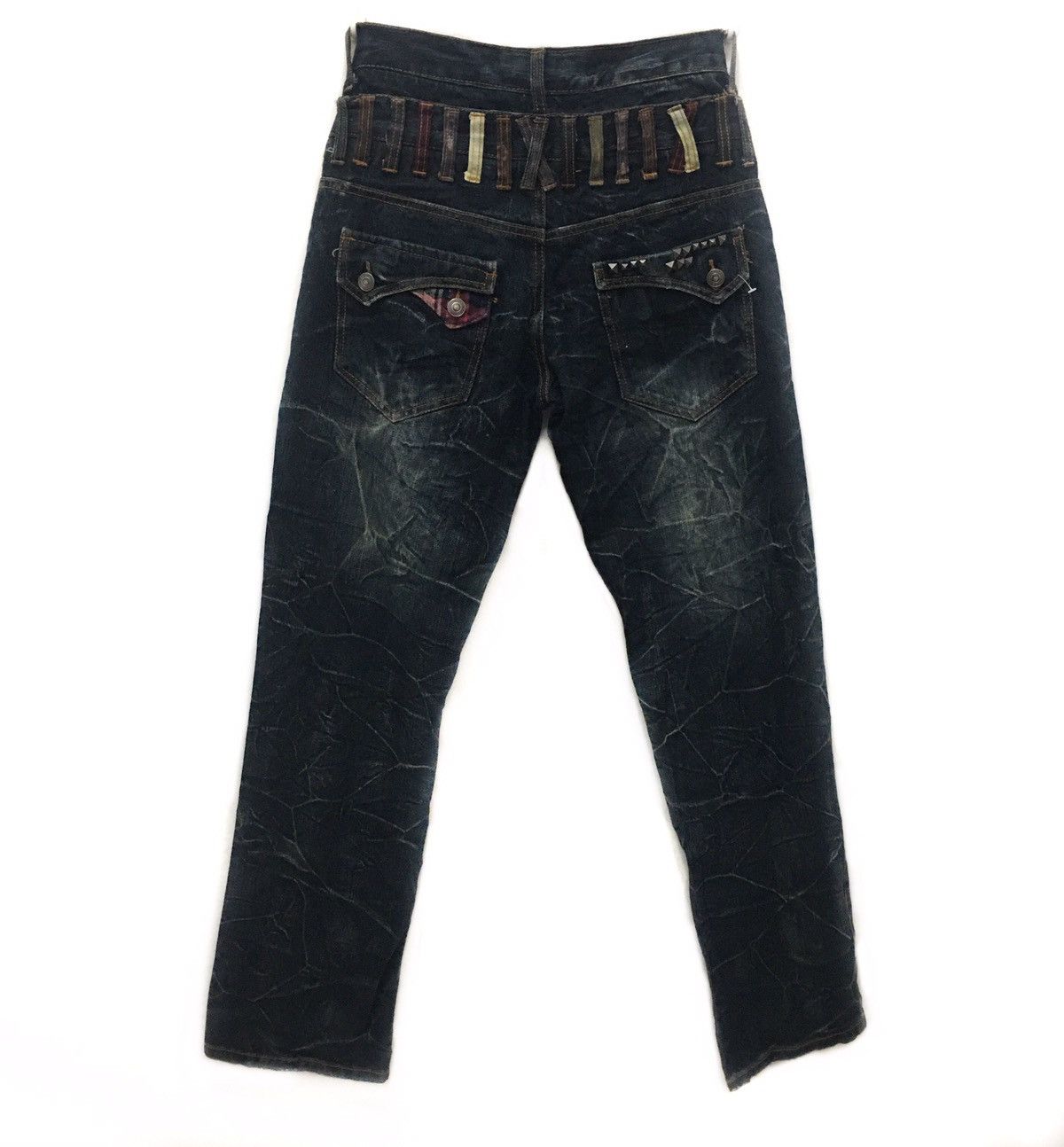Designer × Japanese Brand 💥NYLAUS Acid Wash/Zipper Double Waist Travis Jeans Size US 30 / EU 46 - 2 Thumbnail