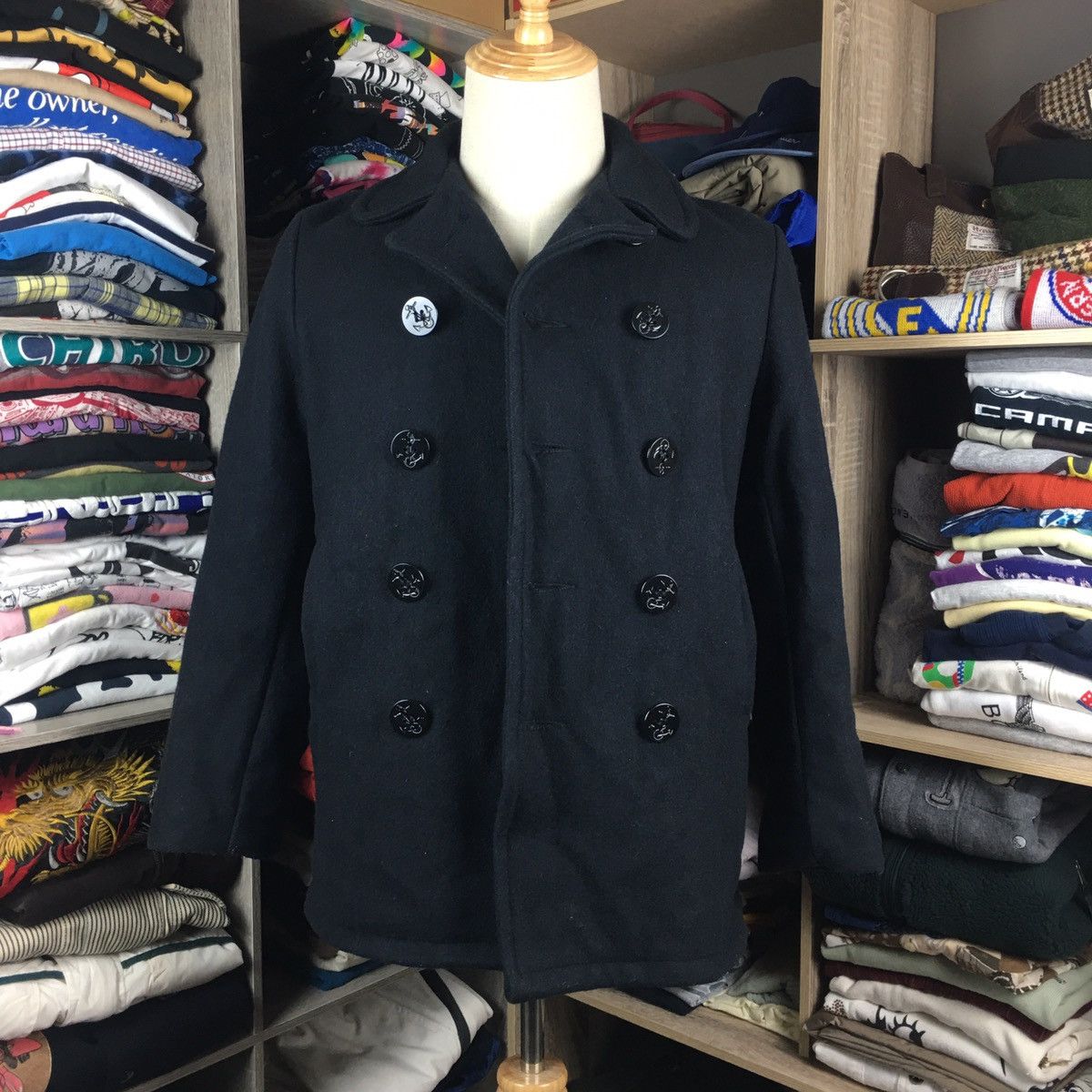 Schott × Vintage 💥Vintage Schott Wool U.S 740N Pea Jacket Travis Style Size US S / EU 44-46 / 1 - 1 Thumbnail