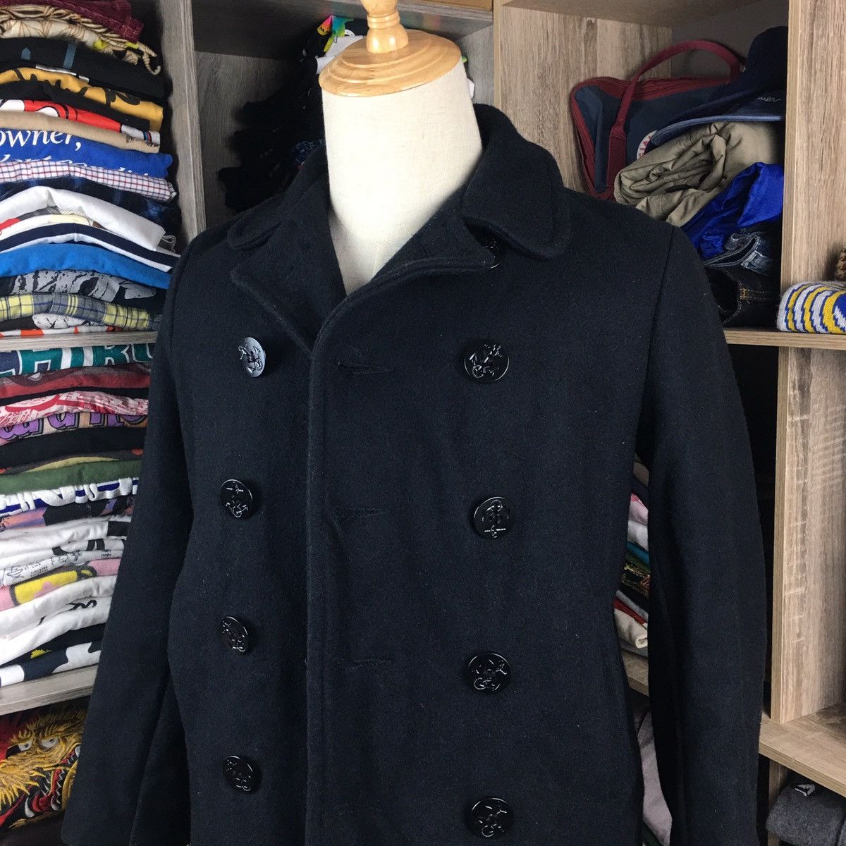Schott × Vintage 💥Vintage Schott Wool U.S 740N Pea Jacket Travis Style Size US S / EU 44-46 / 1 - 2 Thumbnail