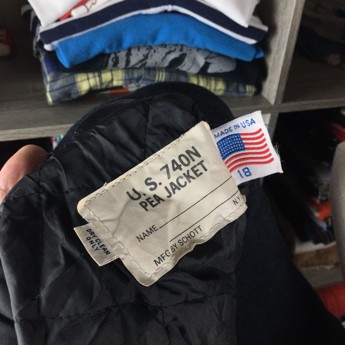 Schott × Vintage 💥Vintage Schott Wool U.S 740N Pea Jacket Travis Style Size US S / EU 44-46 / 1 - 4 Thumbnail