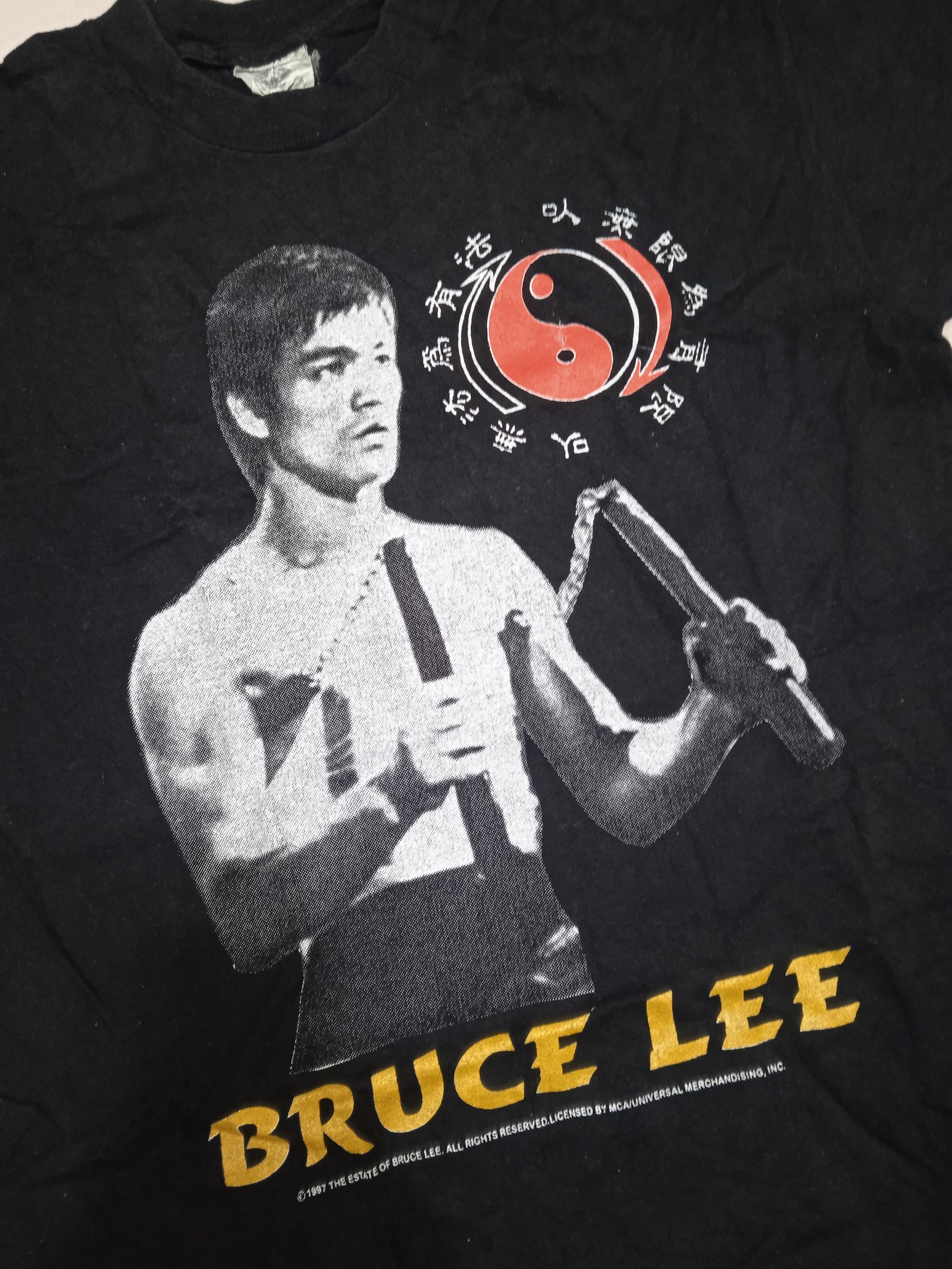 Vintage Vintage 90s Mosquitohead Bruce Lee T-Shirt Size US M / EU 48-50 / 2 - 2 Thumbnail