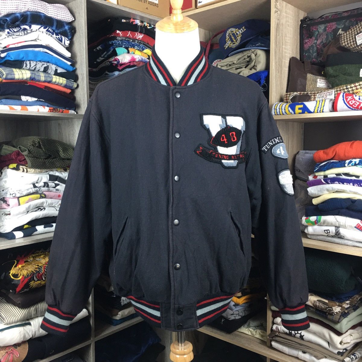 Japanese Brand × Van 💥Vintage Van Jac Big Logo Varsity Jacket Travis Style Size US L / EU 52-54 / 3 - 2 Thumbnail