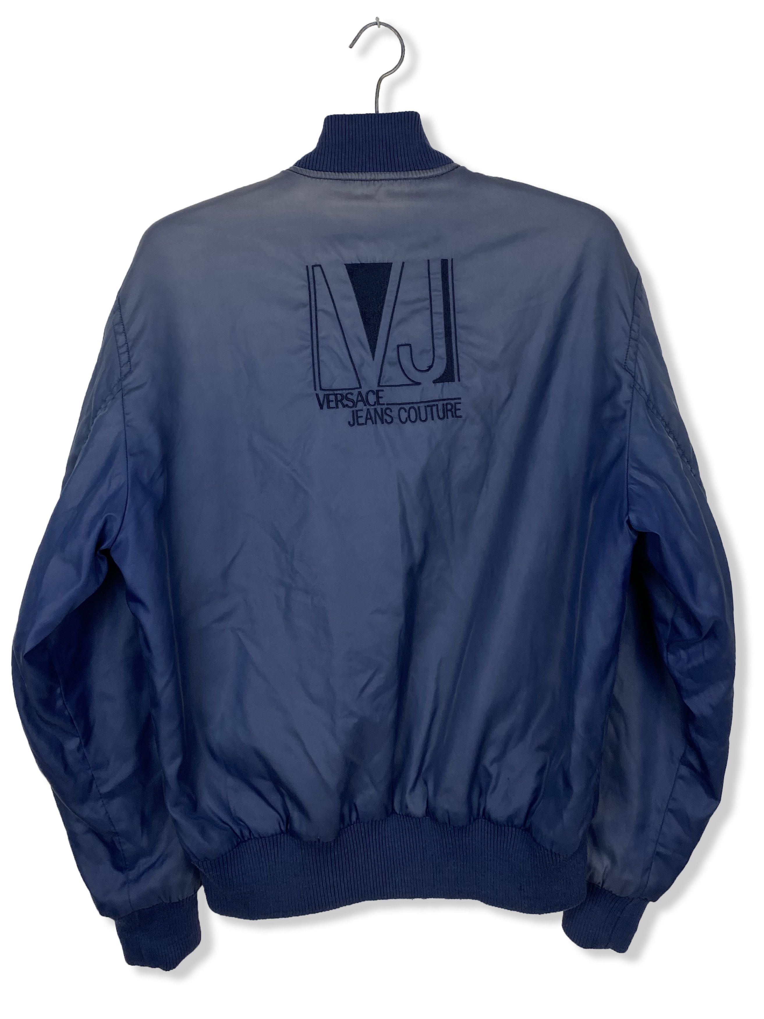 Vintage VERSACE Navy Faded Bomber Big Logo M377