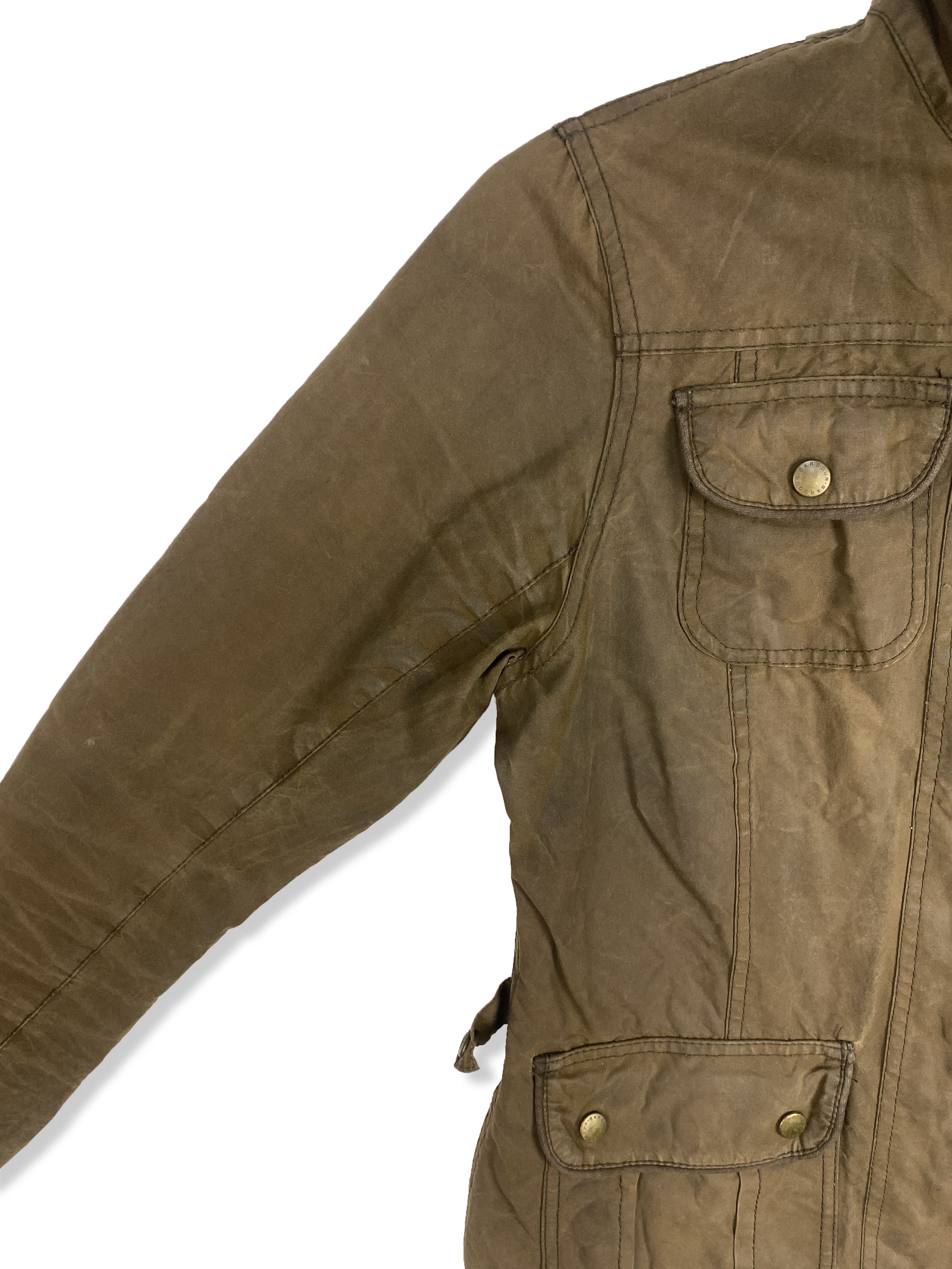 Barbour Vintage BARBOUR Womens Waxed Faded Jacket M399 Size L / US 10 / IT 46 - 16 Thumbnail