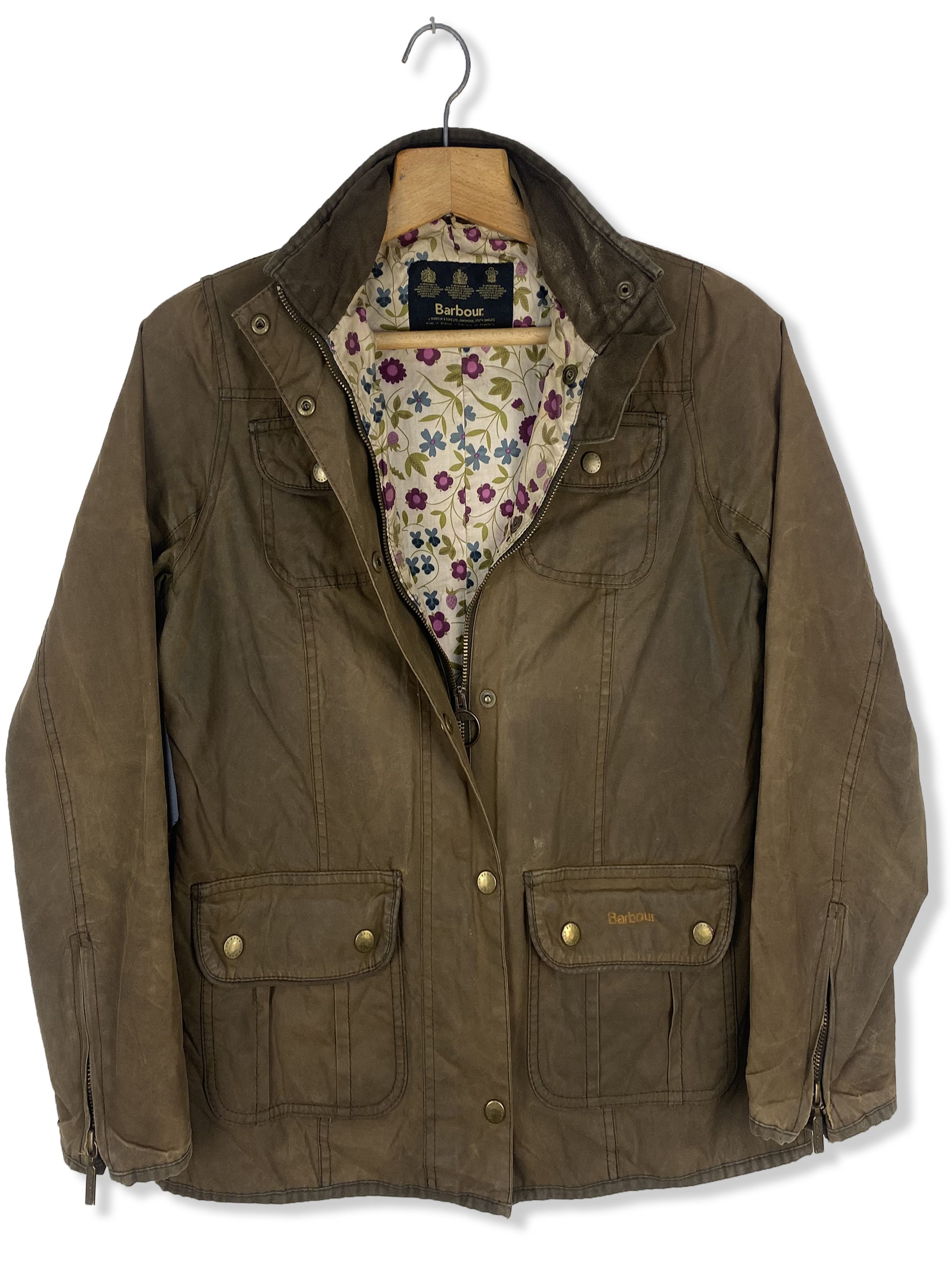 Barbour Vintage BARBOUR Womens Waxed Faded Jacket M399 Size L / US 10 / IT 46 - 7 Thumbnail