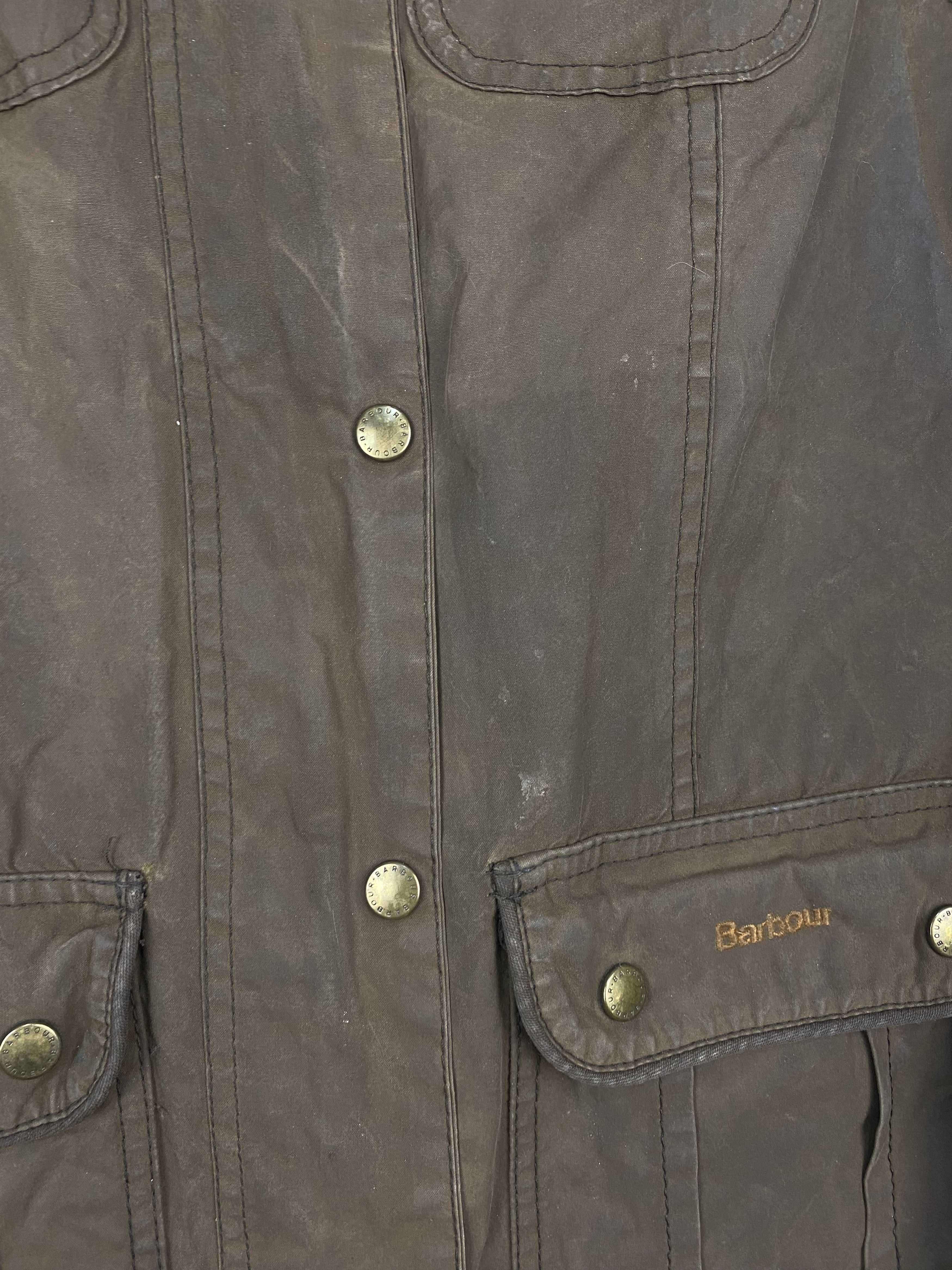 Barbour Vintage BARBOUR Womens Waxed Faded Jacket M399 Size L / US 10 / IT 46 - 4 Thumbnail