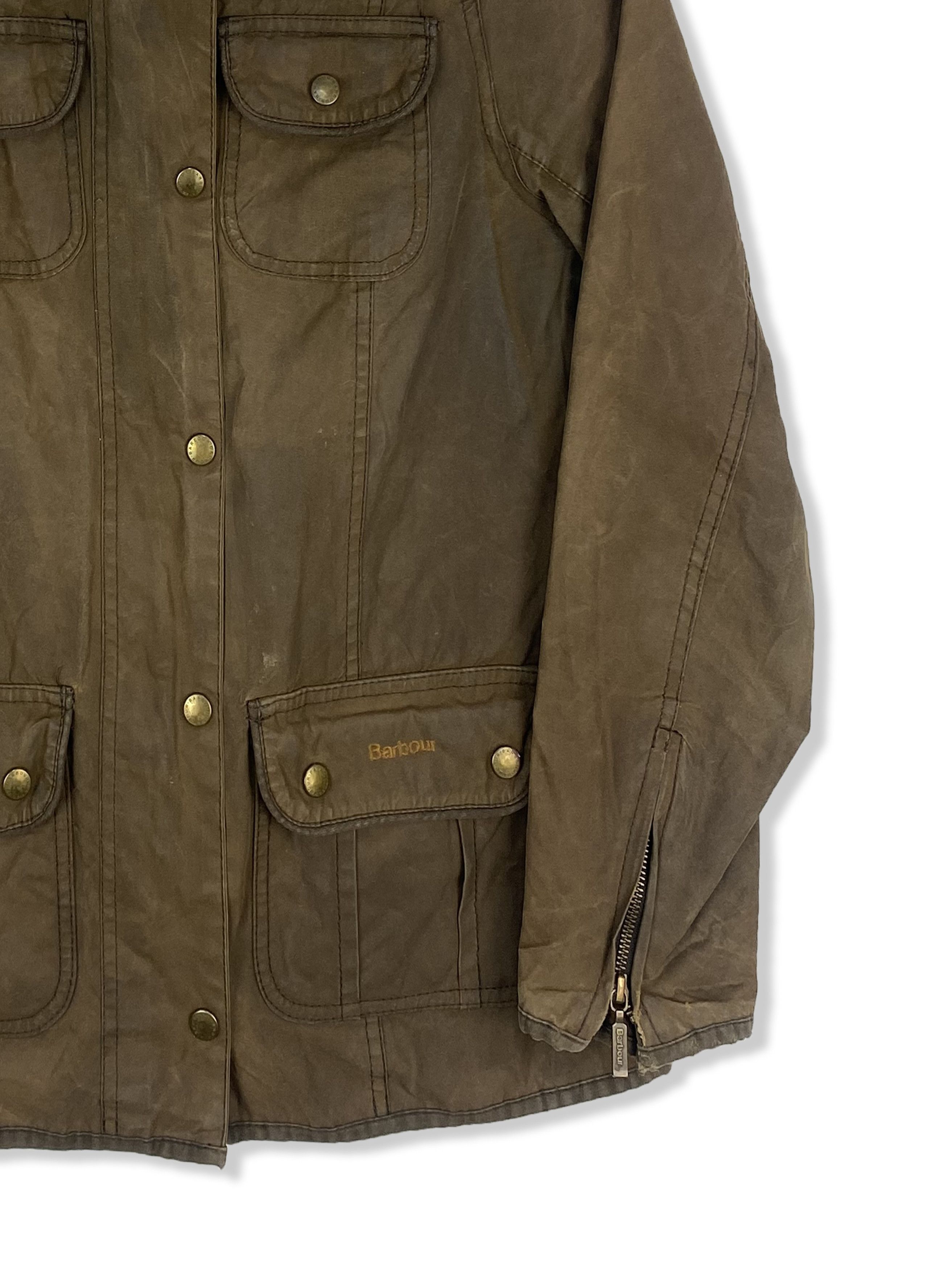 Barbour Vintage BARBOUR Womens Waxed Faded Jacket M399 Size L / US 10 / IT 46 - 2 Thumbnail