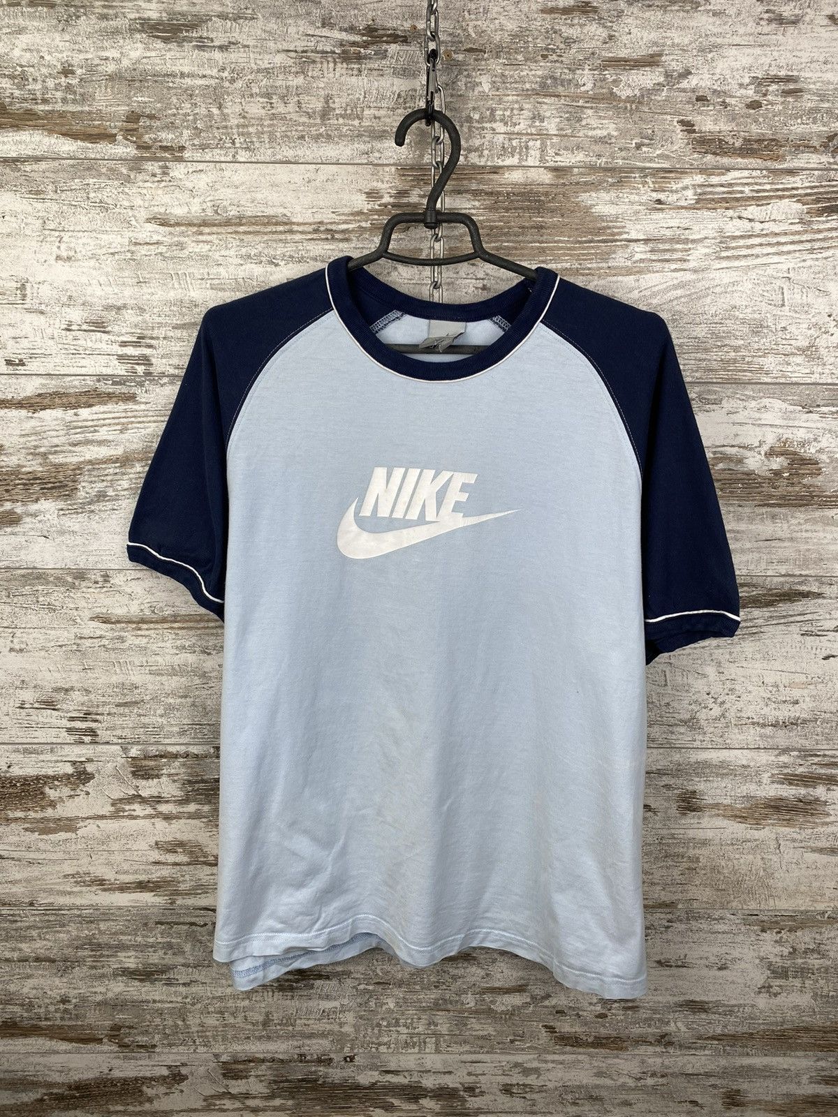 Nike × Vintage Mens Vintage Nike T-shirt 90s rare streetwear y2k tee drill Size US XL / EU 56 / 4 - 1 Thumbnail