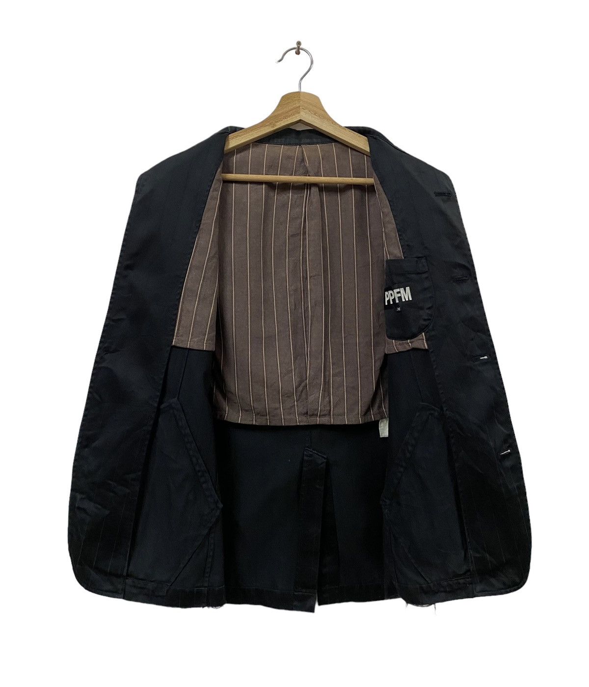 GOA Vtg🔥Ppfm Cyberpunk Stand Collar Cotton Striped Balck Jacket Size US M / EU 48-50 / 2 - 11 Thumbnail
