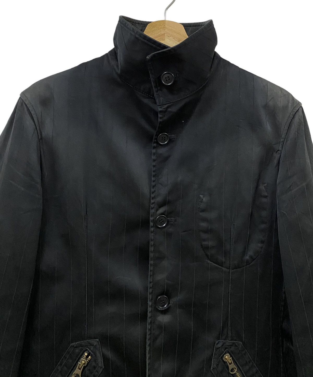 GOA Vtg🔥Ppfm Cyberpunk Stand Collar Cotton Striped Balck Jacket Size US M / EU 48-50 / 2 - 2 Thumbnail