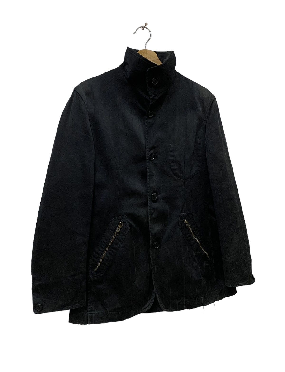 GOA Vtg🔥Ppfm Cyberpunk Stand Collar Cotton Striped Balck Jacket Size US M / EU 48-50 / 2 - 10 Thumbnail
