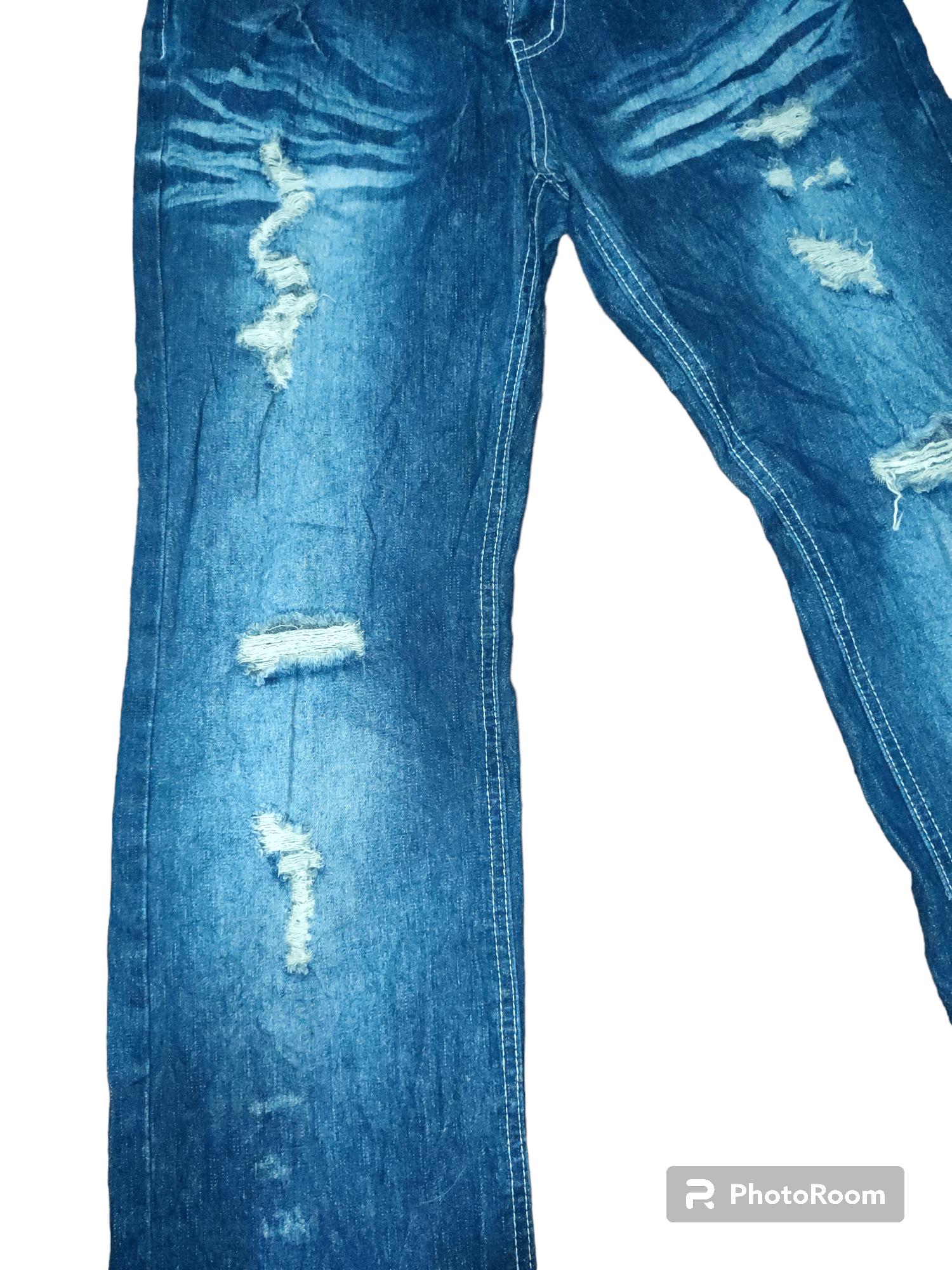 Japanese Brand Mouth Valley Distressed Overall Jeans Size 30" / US 8 / IT 44 - 9 Thumbnail