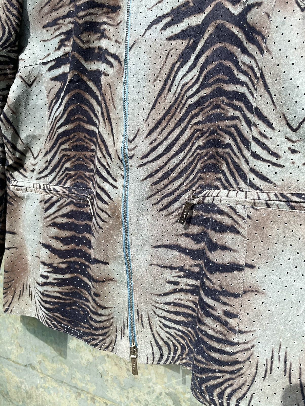 Genuine Leather Y2K Genuine Leather Zebra Dotted Collared Jacket Size M / US 6-8 / IT 42-44 - 5 Thumbnail