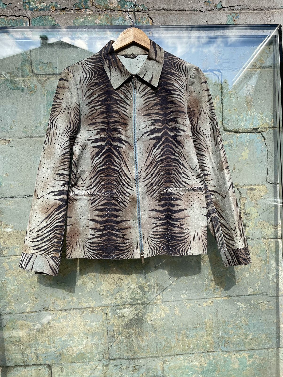 Genuine Leather Y2K Genuine Leather Zebra Dotted Collared Jacket Size M / US 6-8 / IT 42-44 - 2 Thumbnail