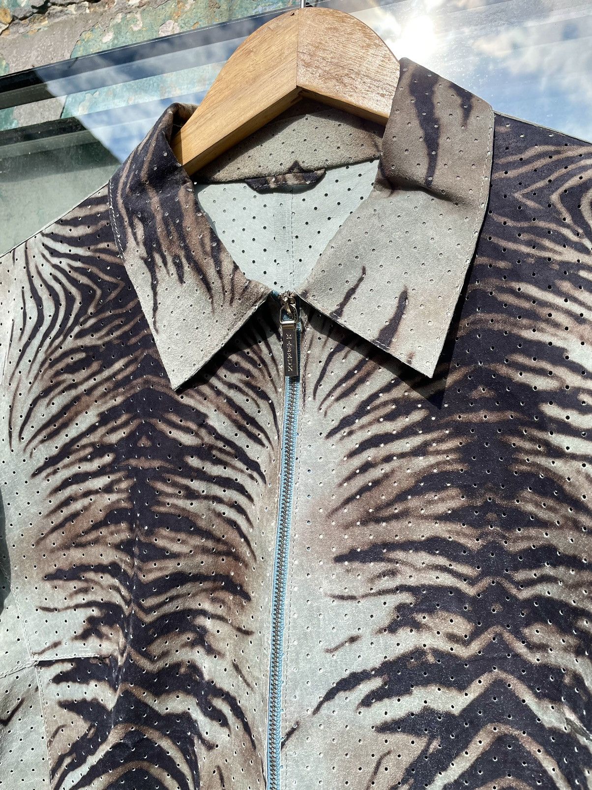 Genuine Leather Y2K Genuine Leather Zebra Dotted Collared Jacket Size M / US 6-8 / IT 42-44 - 4 Thumbnail