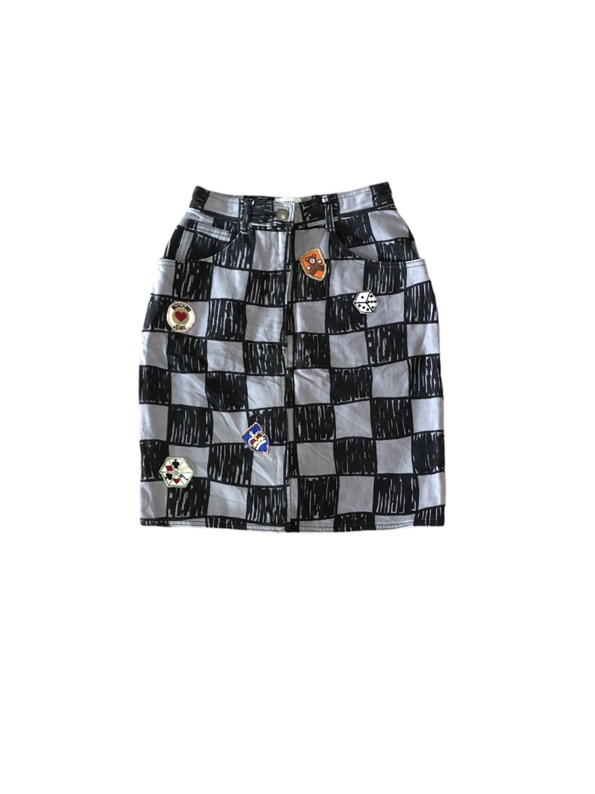 Moschino jeans checked design skirt