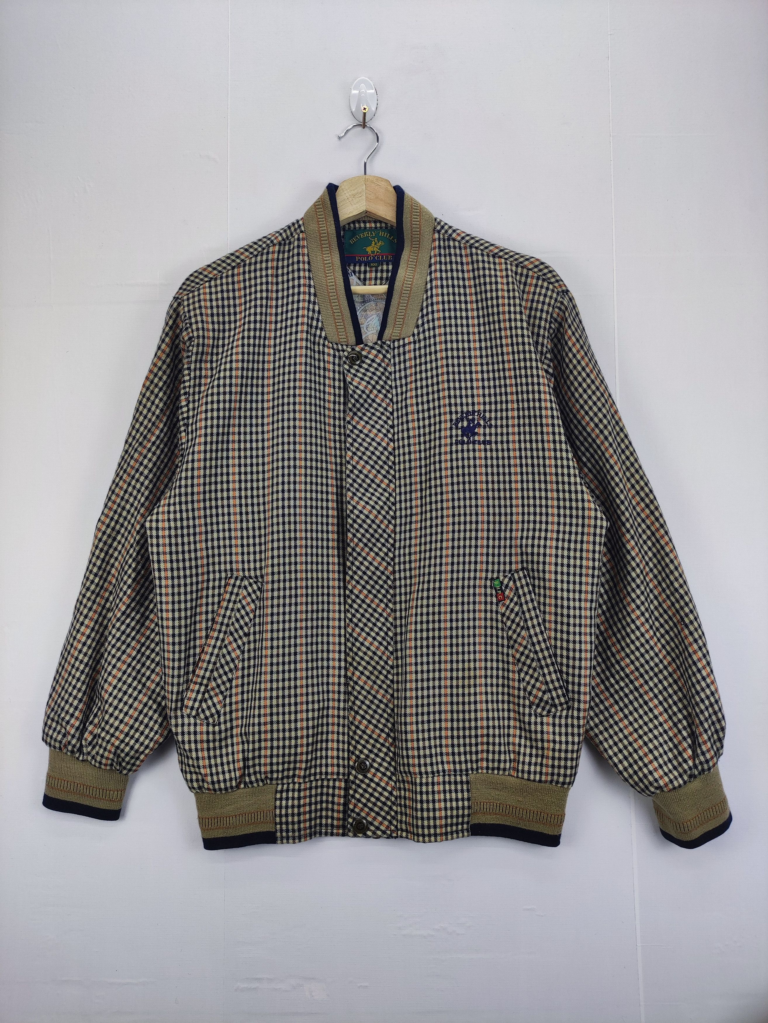 Vintage Beverly Hills Polo Club Checkered Jacket Zipper