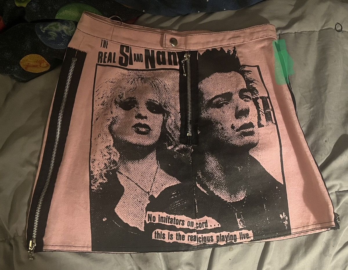 Extremely Rare One of a Kind Sid & Namcy Sex Pistols Skirt