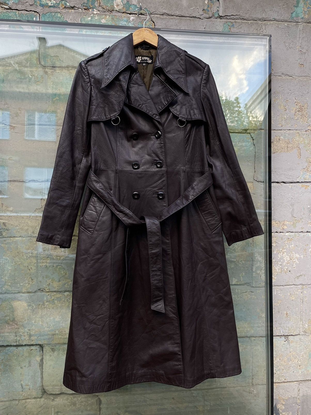 Vintage RARE Vintage Y2K Genuine Leather Brown Coat Size L / US 10 / IT 46 - 1 Thumbnail